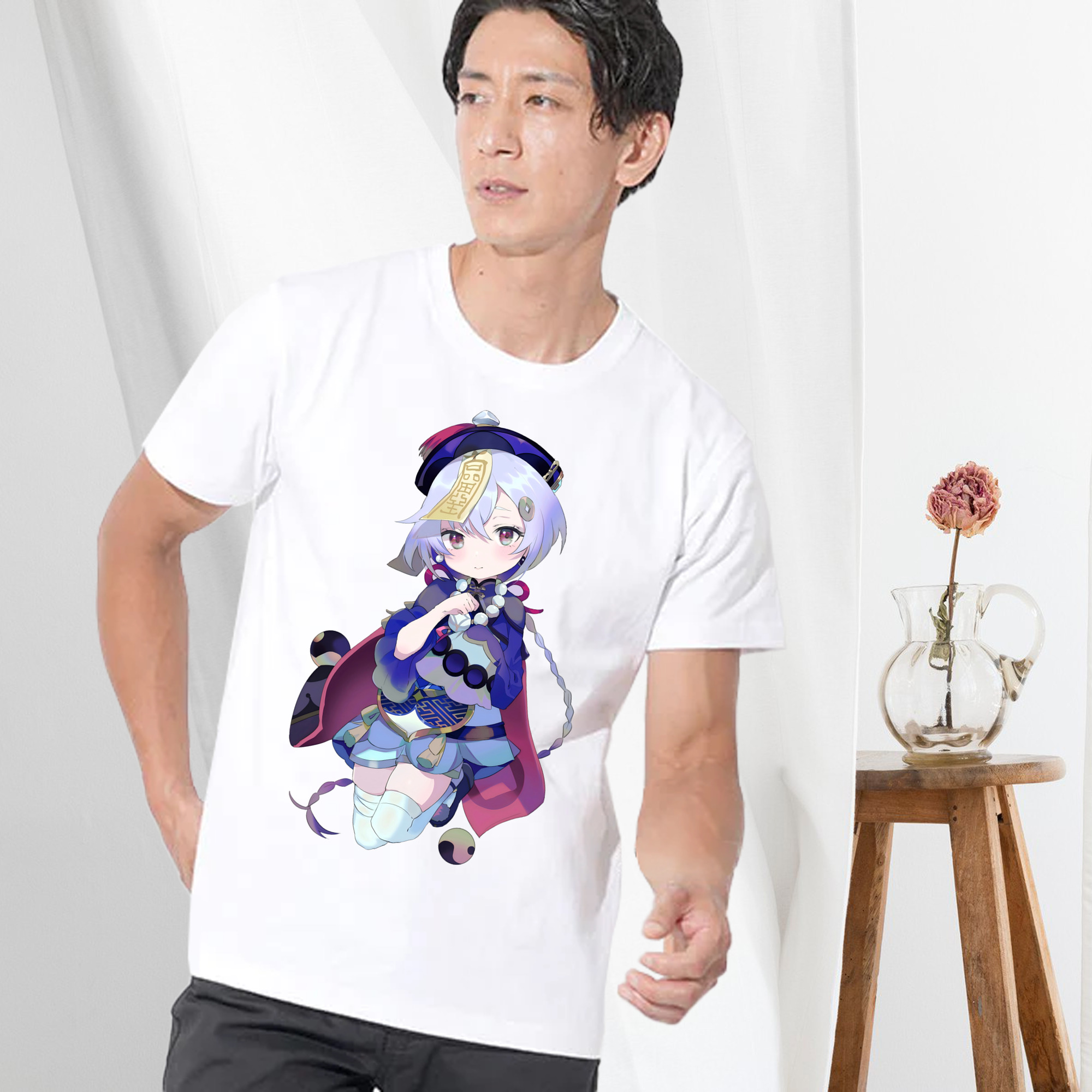 げんし神 七七 なな  genshin Nana 綿100％ メンズ半袖Tシャツ｜肌触りやわらか＆通気性