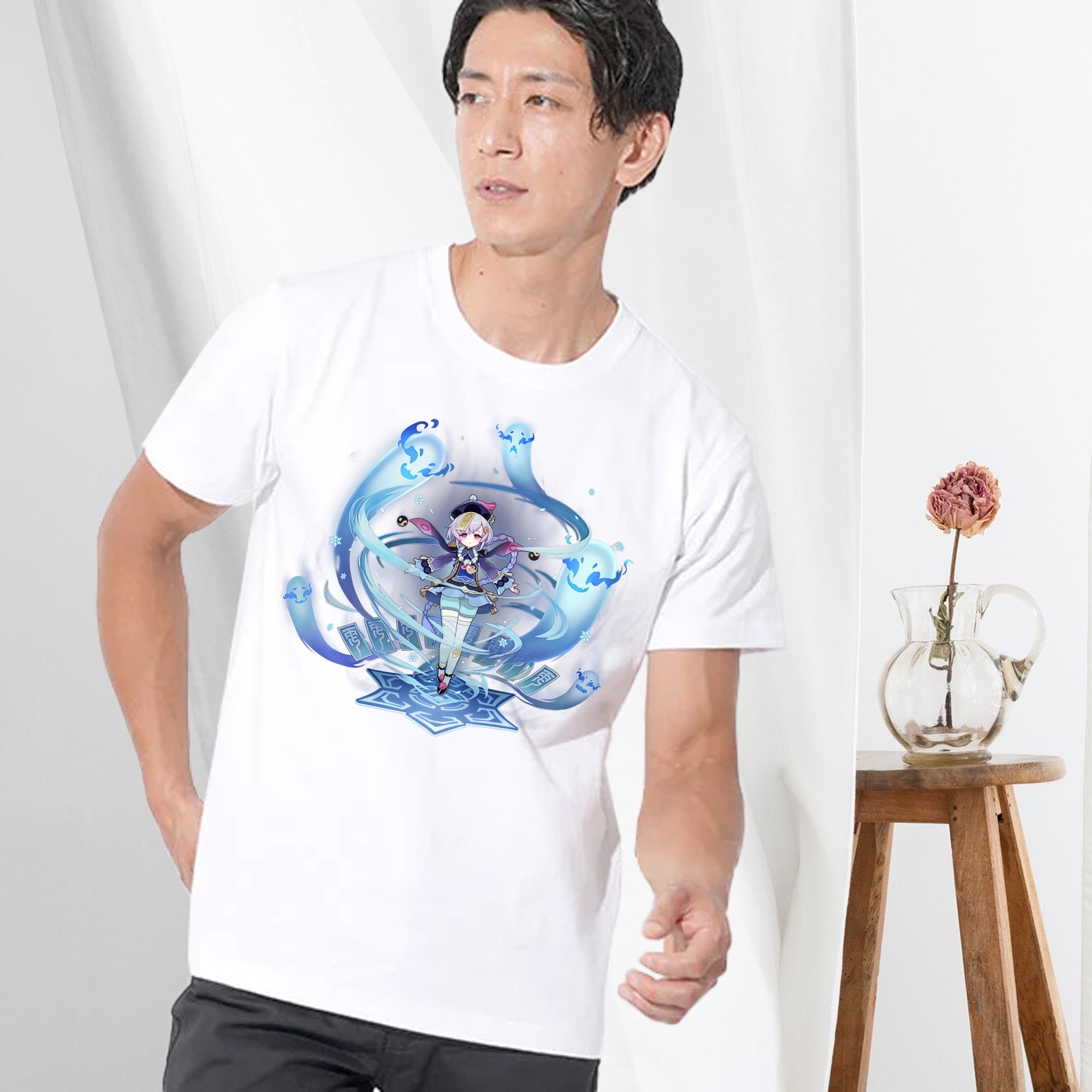 げんし神 七七 なな  genshin Nana 綿100％ メンズ半袖Tシャツ｜肌触りやわらか＆通気性