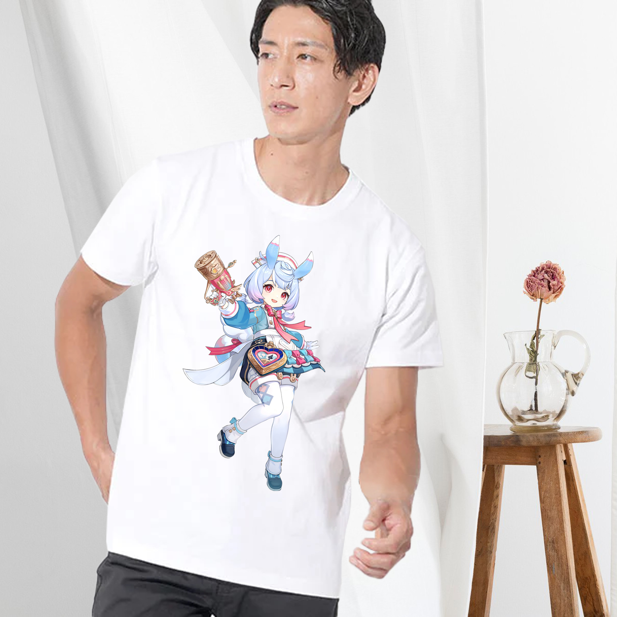 げんし神 シゲウィン genshin Shigewin 綿100％ メンズ半袖Tシャツ｜肌触りやわらか＆通気性