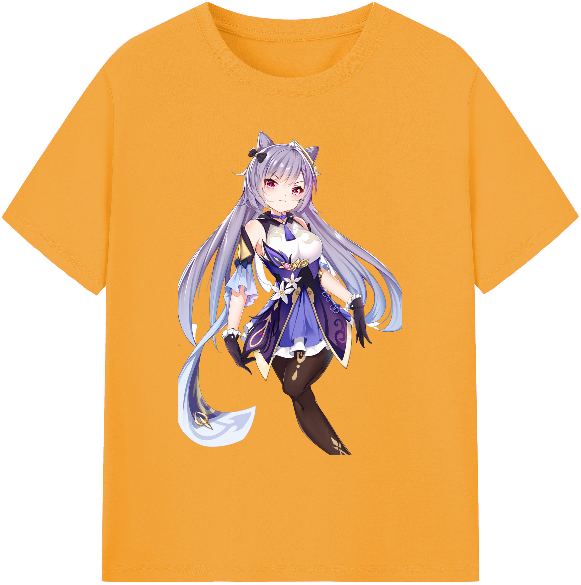 げんし神 刻晴 こくせい genshin Kokusei 綿100％ メンズ半袖Tシャツ｜肌触りやわらか＆通気性