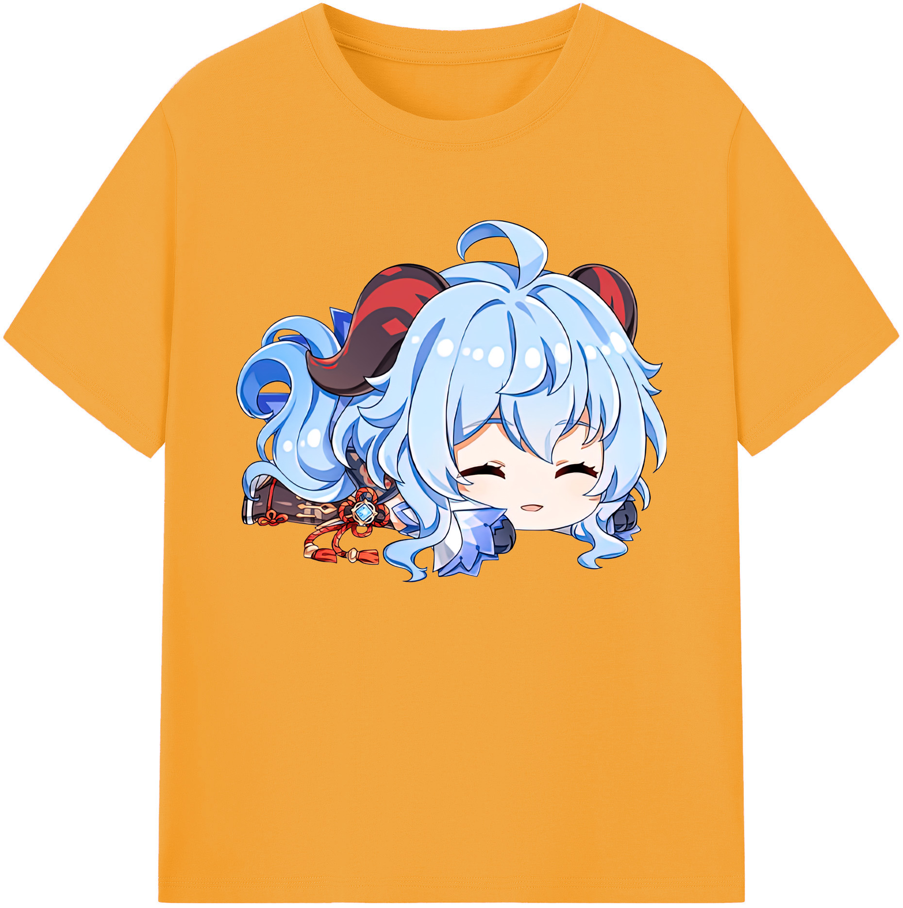 げんし神 甘雨 かんう genshin Ganyu 綿100％ メンズ半袖Tシャツ｜肌触りやわらか＆通気性