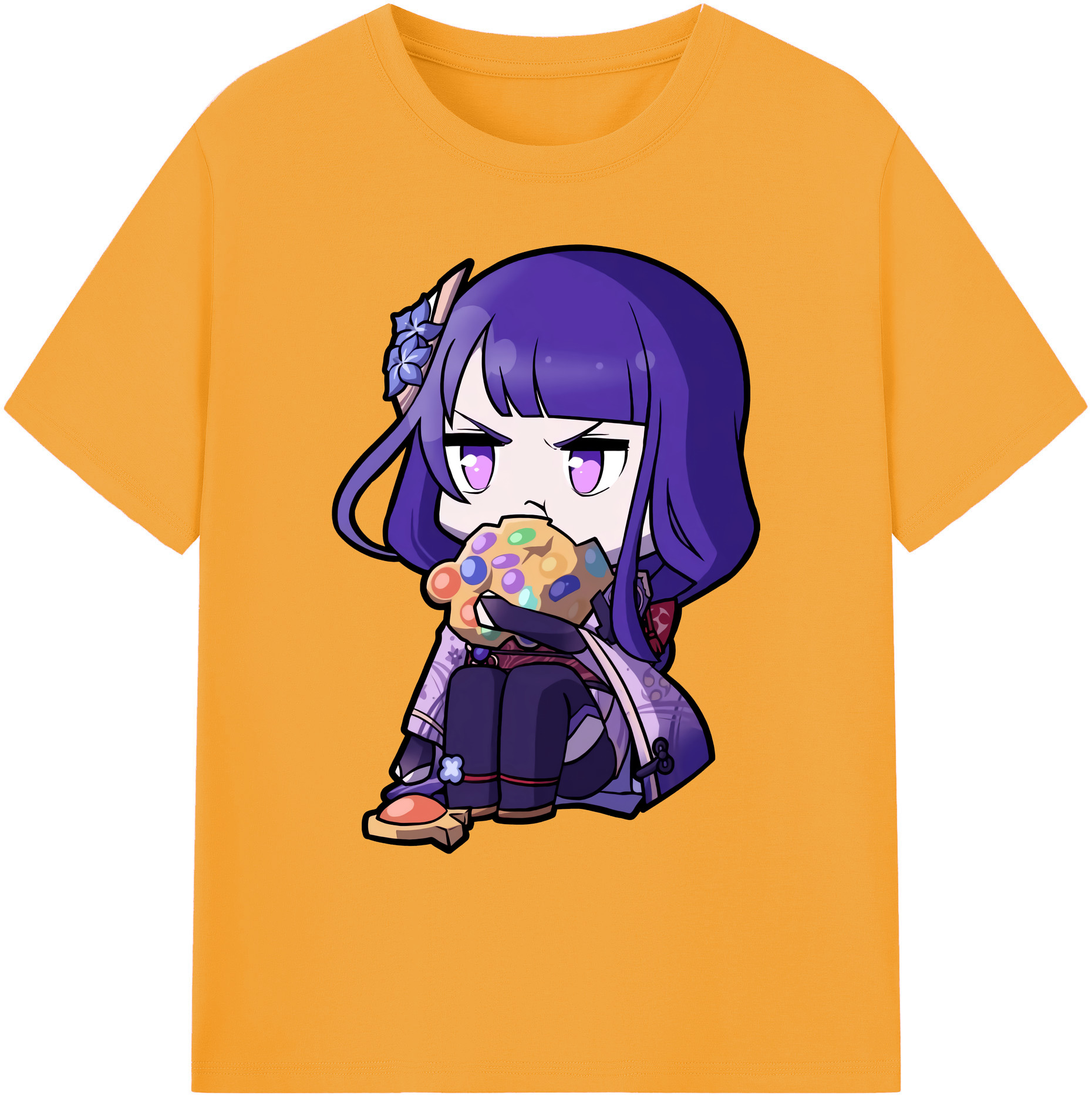 げんし神 雷電将軍 らいでんしょうぐん genshin Raiden Shogun 綿100％ メンズ半袖Tシャツ｜肌触りやわらか＆通気性