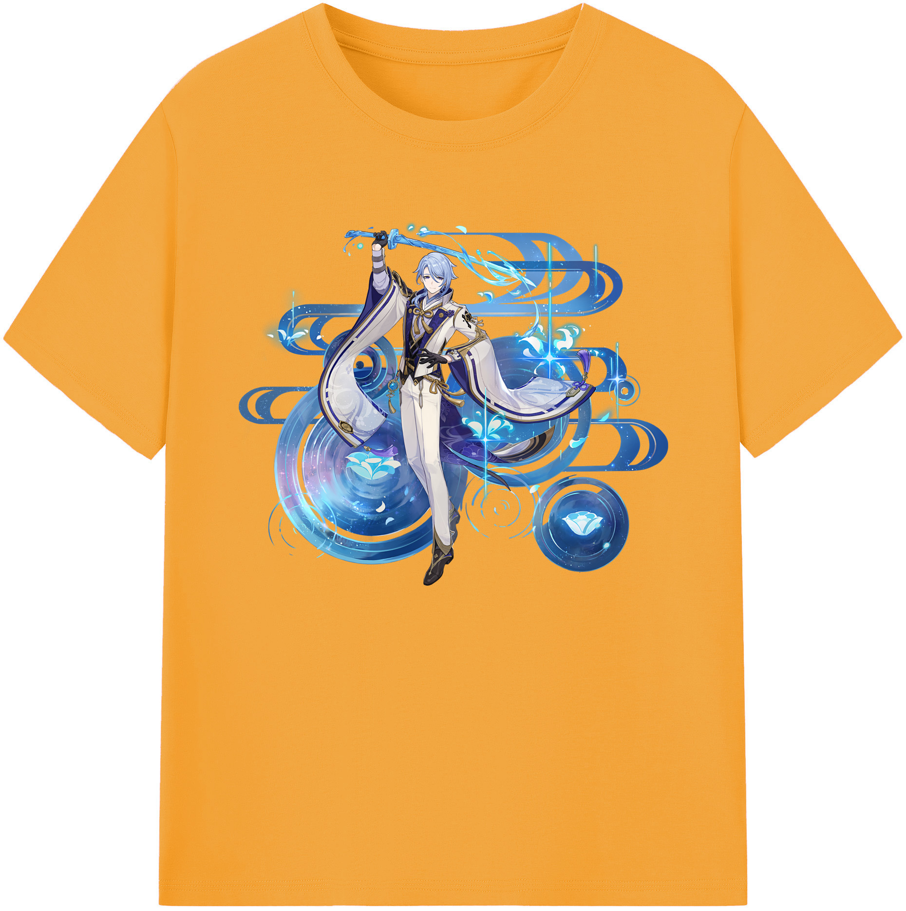 げんし神 神里綾人 かみさとあやと genshin Kamisato Ayato 綿100％ メンズ半袖Tシャツ｜肌触りやわらか＆通気性