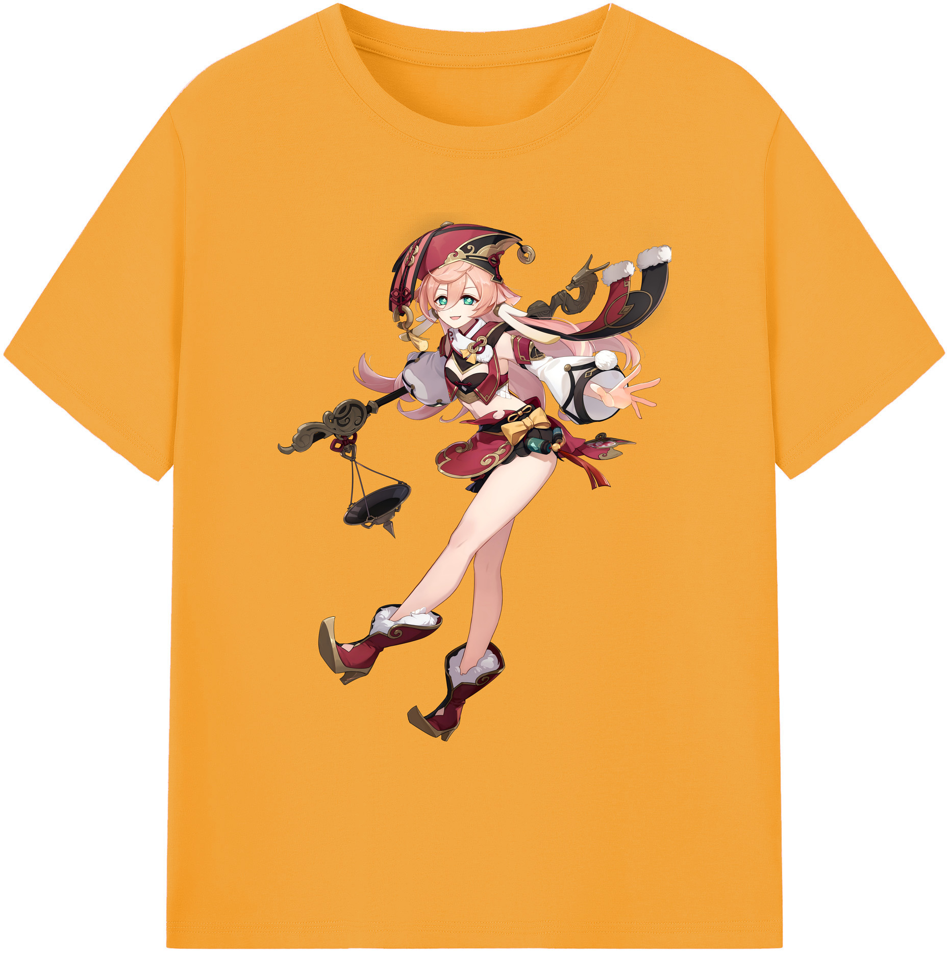 げんし神 ヤンフェイ genshin Yanfei 綿100％ メンズ半袖Tシャツ｜肌触りやわらか＆通気性