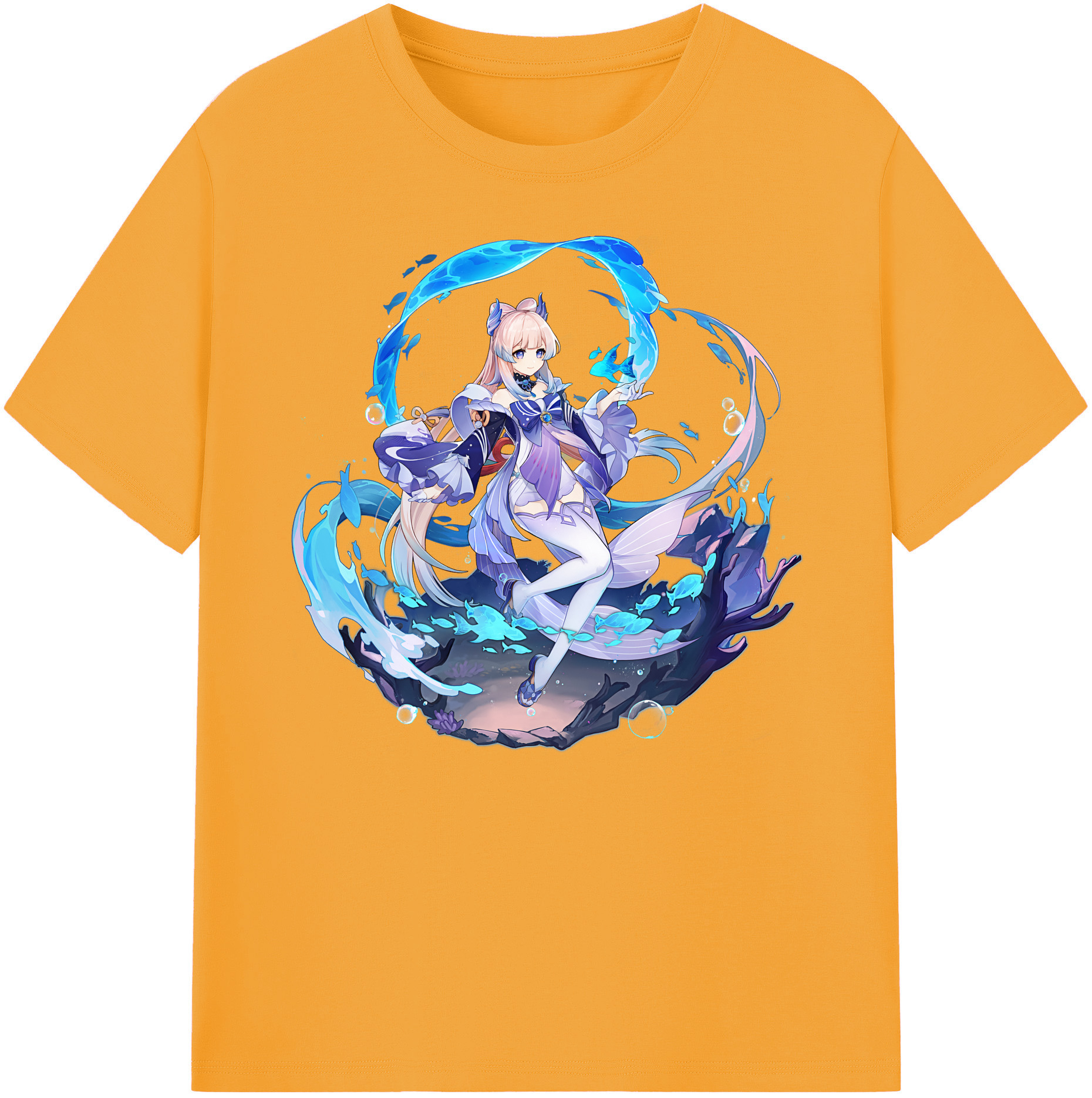 げんし神 珊瑚宮心海 サンゴノミヤ・ココミ genshin Sangonomiya Kokomi 綿100％ メンズ半袖Tシャツ｜肌触りやわらか＆通気性
