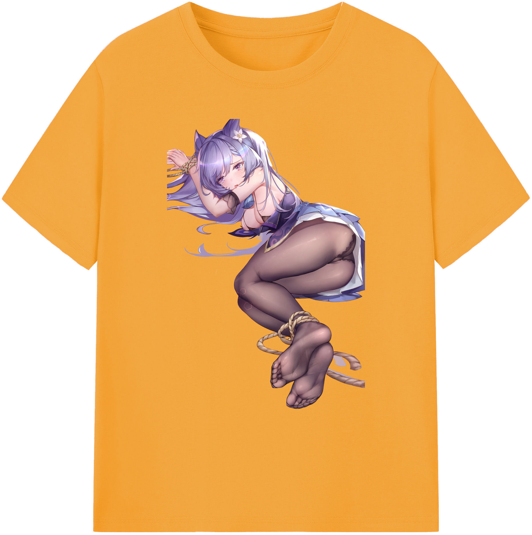 げんし神 刻晴 こくせい genshin Kokusei 綿100％ メンズ半袖Tシャツ｜肌触りやわらか＆通気性