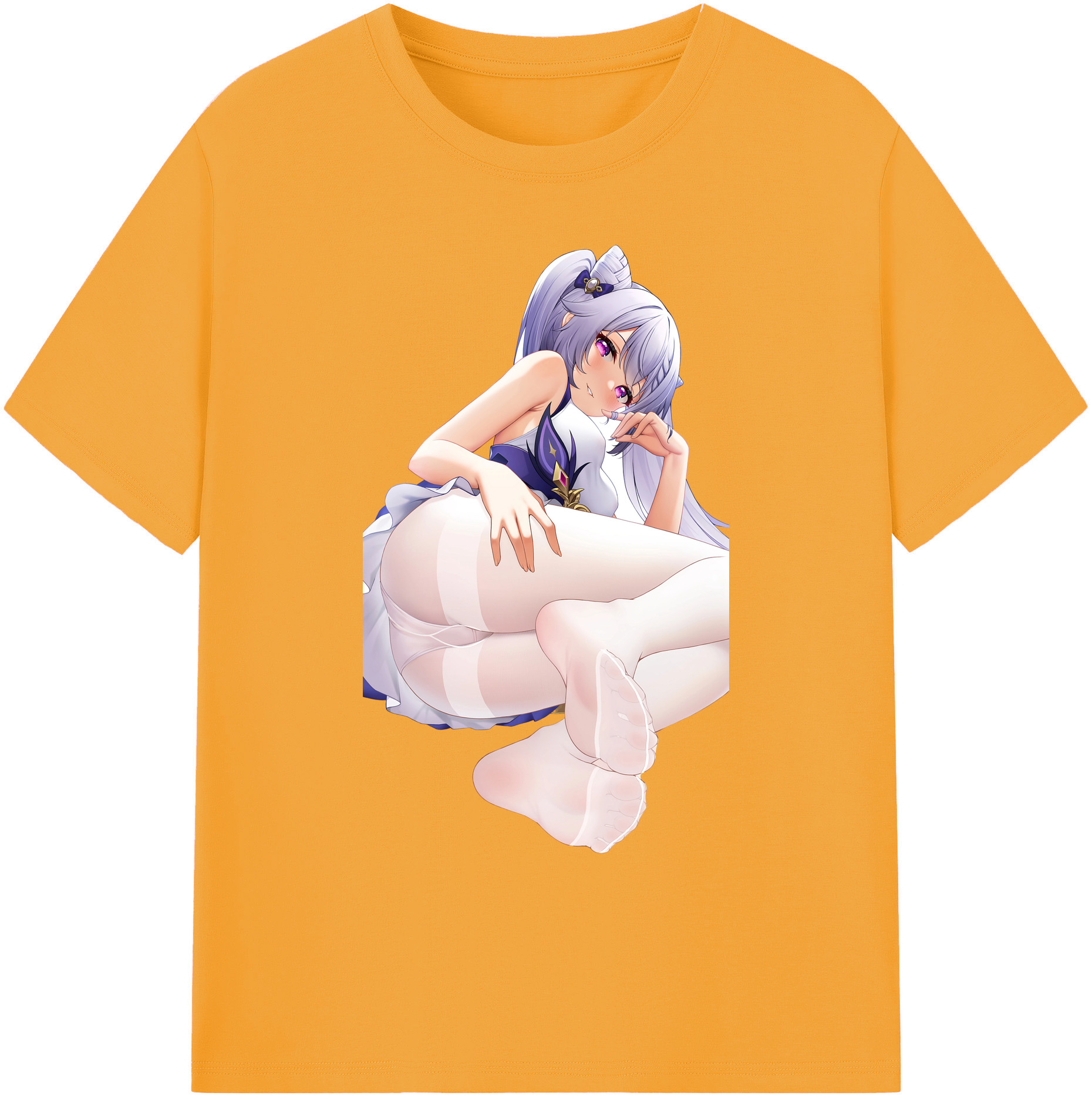 げんし神 刻晴 こくせい genshin Kokusei 綿100％ メンズ半袖Tシャツ｜肌触りやわらか＆通気性