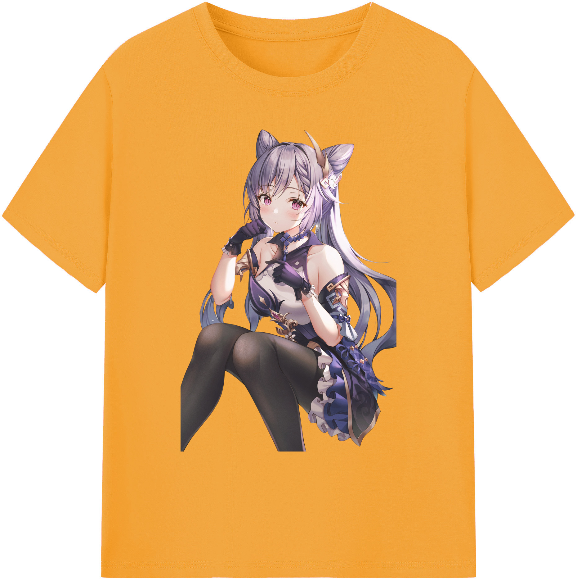 げんし神 刻晴 こくせい genshin Kokusei 綿100％ メンズ半袖Tシャツ｜肌触りやわらか＆通気性