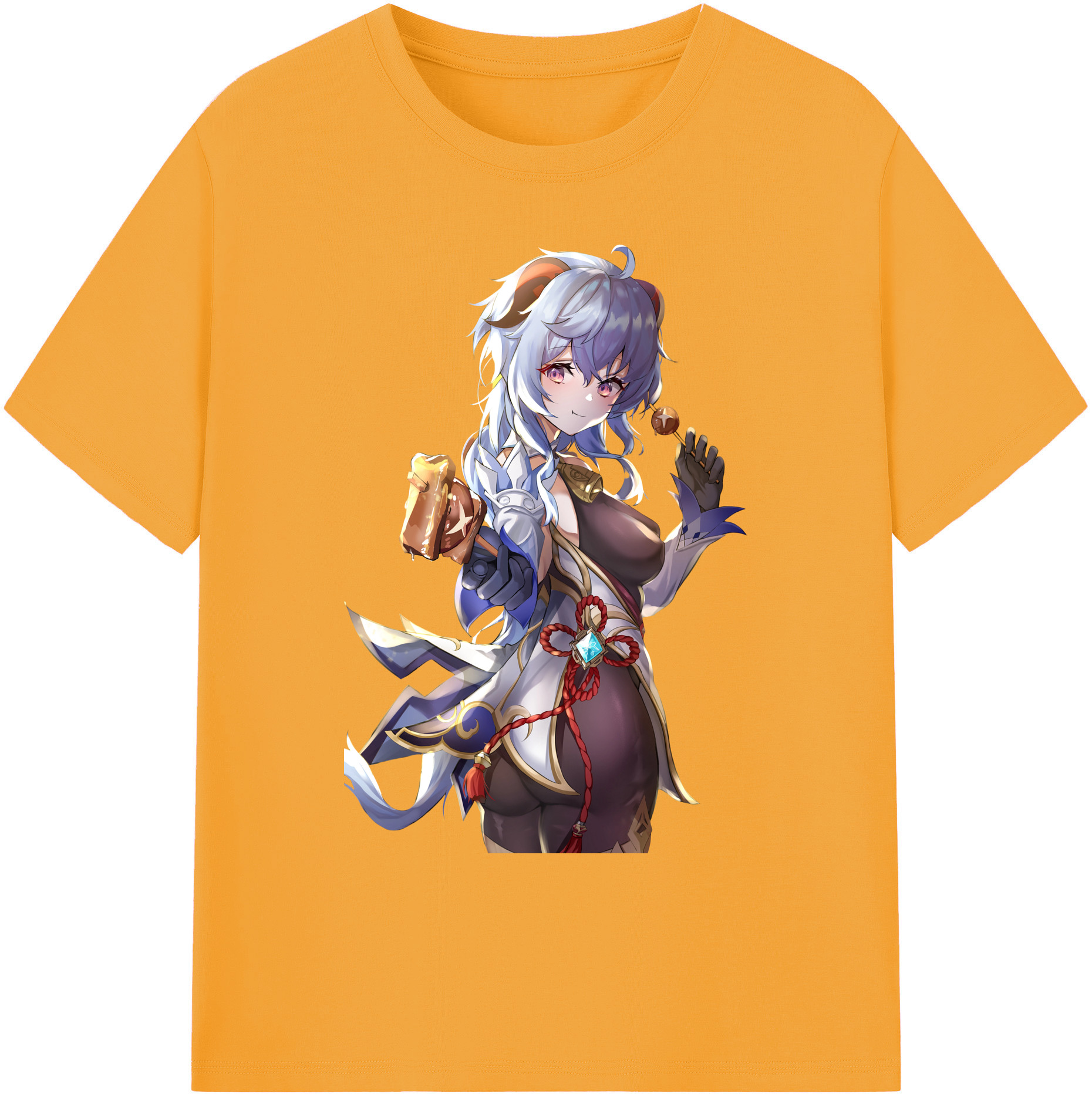 げんし神 甘雨 かんう genshin Ganyu 綿100％ メンズ半袖Tシャツ｜肌触りやわらか＆通気性