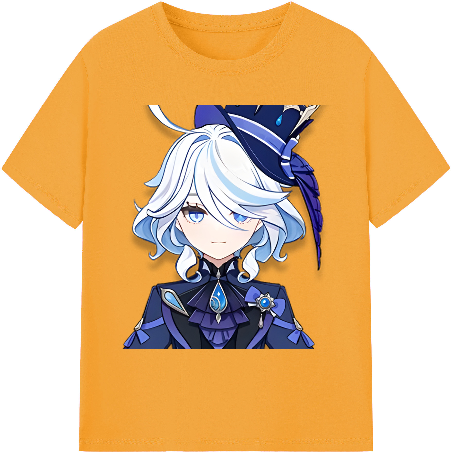 げんし神 フリーナ genshin Furina 綿100％ メンズ半袖Tシャツ｜肌触りやわらか＆通気性