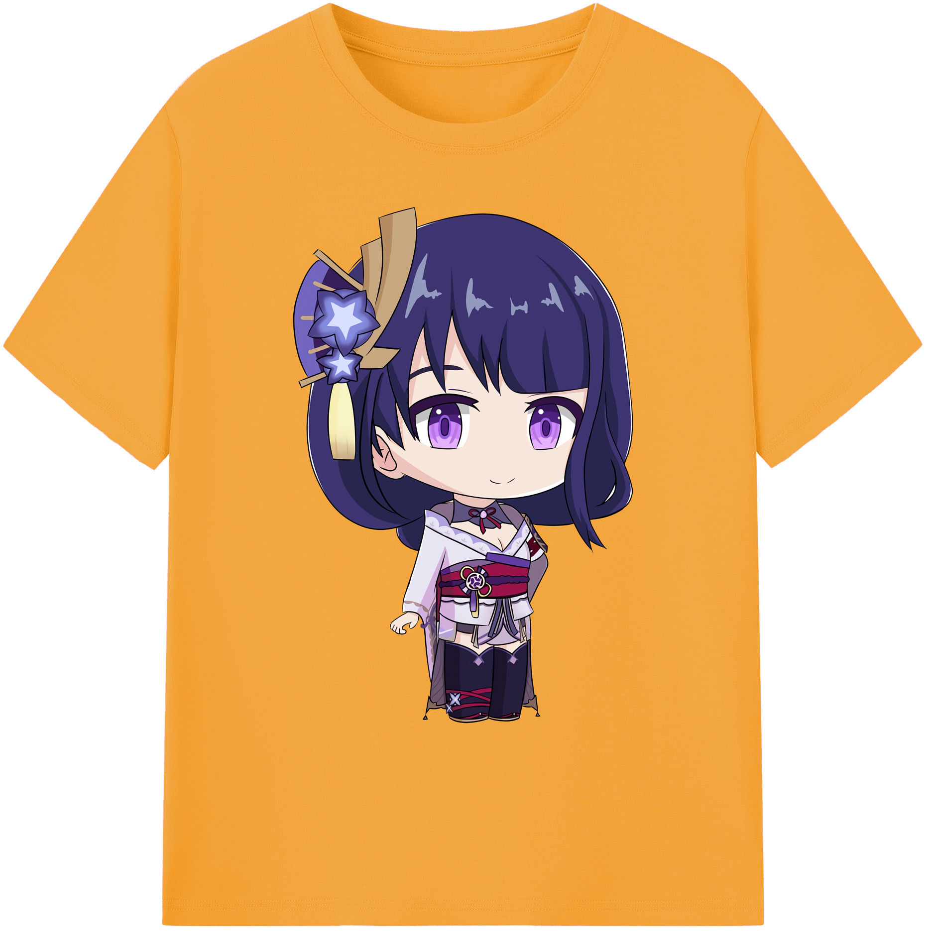げんし神 雷電将軍 らいでんしょうぐん genshin Raiden Shogun 綿100％ メンズ半袖Tシャツ｜肌触りやわらか＆通気性