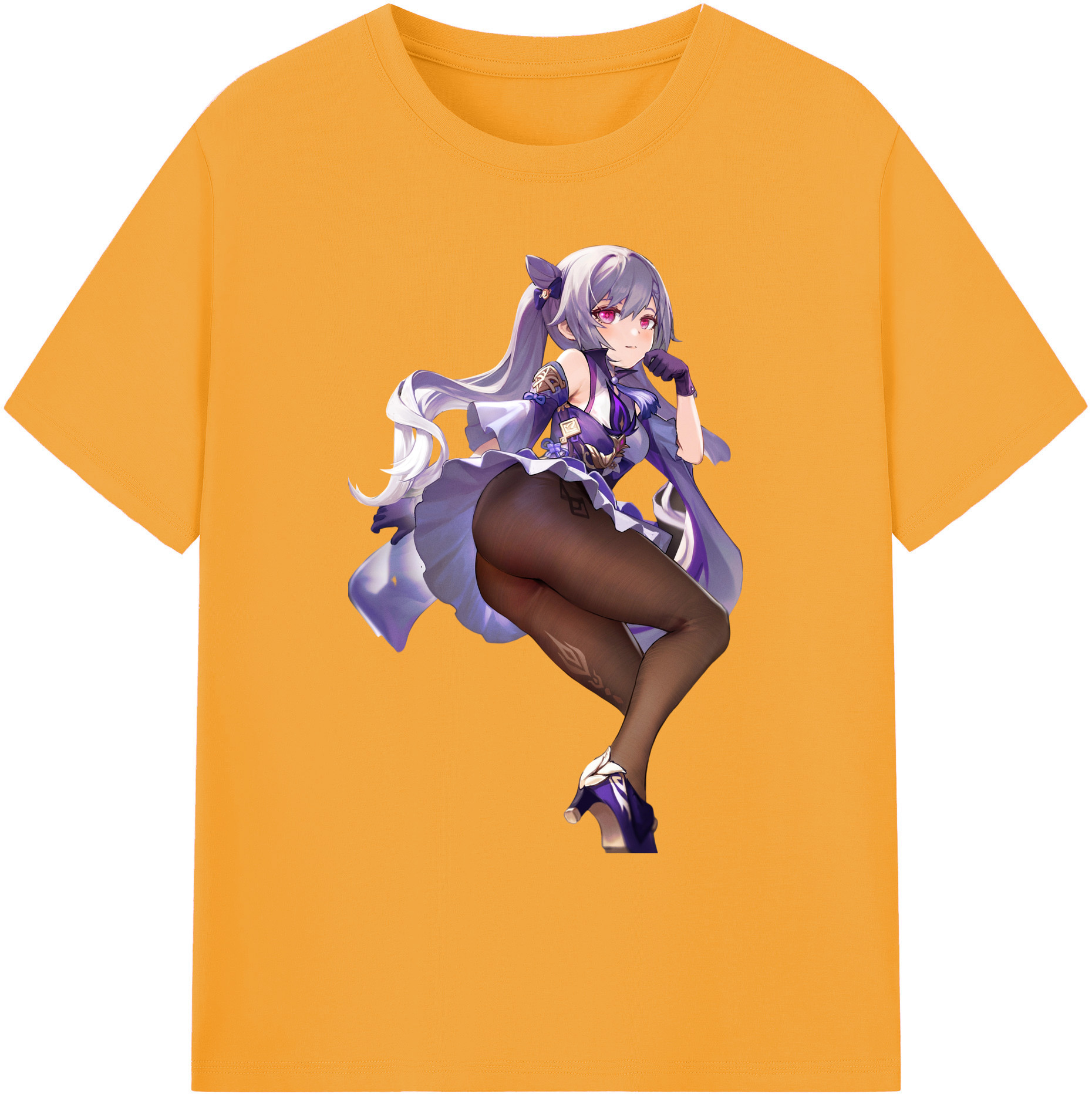 げんし神 刻晴 こくせい genshin Kokusei 綿100％ メンズ半袖Tシャツ｜肌触りやわらか＆通気性