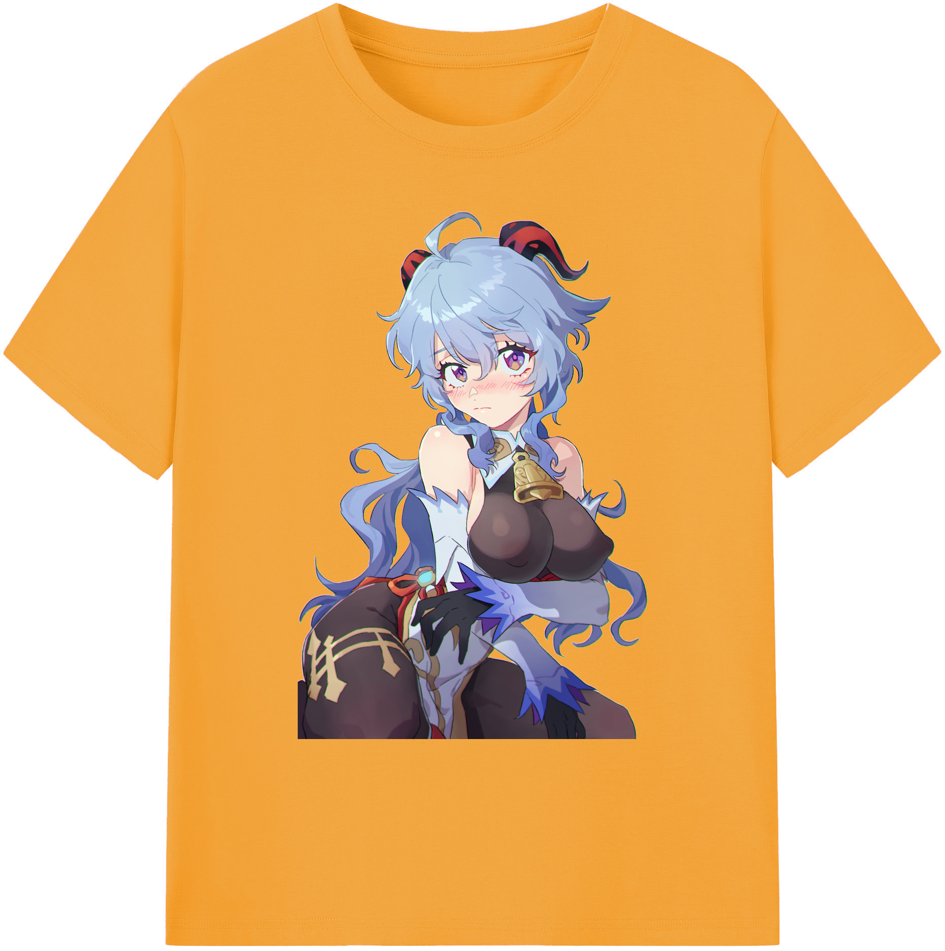 げんし神 甘雨 かんう genshin Ganyu 綿100％ メンズ半袖Tシャツ｜肌触りやわらか＆通気性