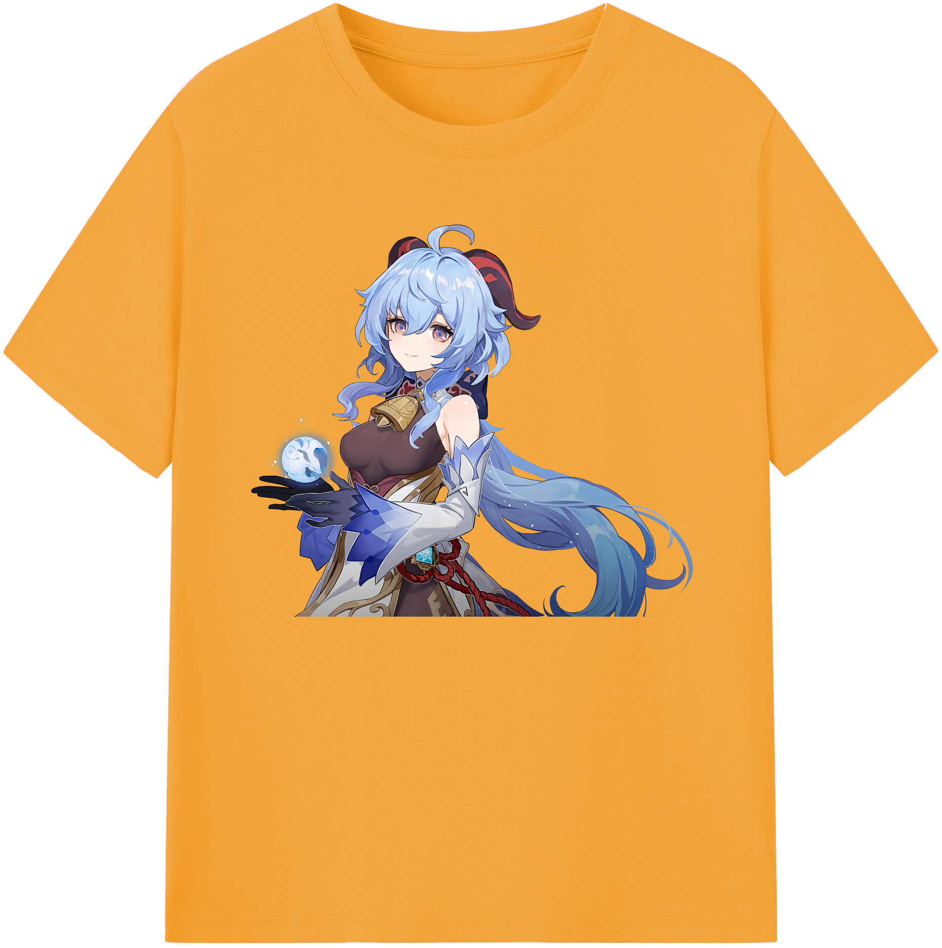 げんし神 甘雨 かんう genshin Ganyu 綿100％ メンズ半袖Tシャツ｜肌触りやわらか＆通気性
