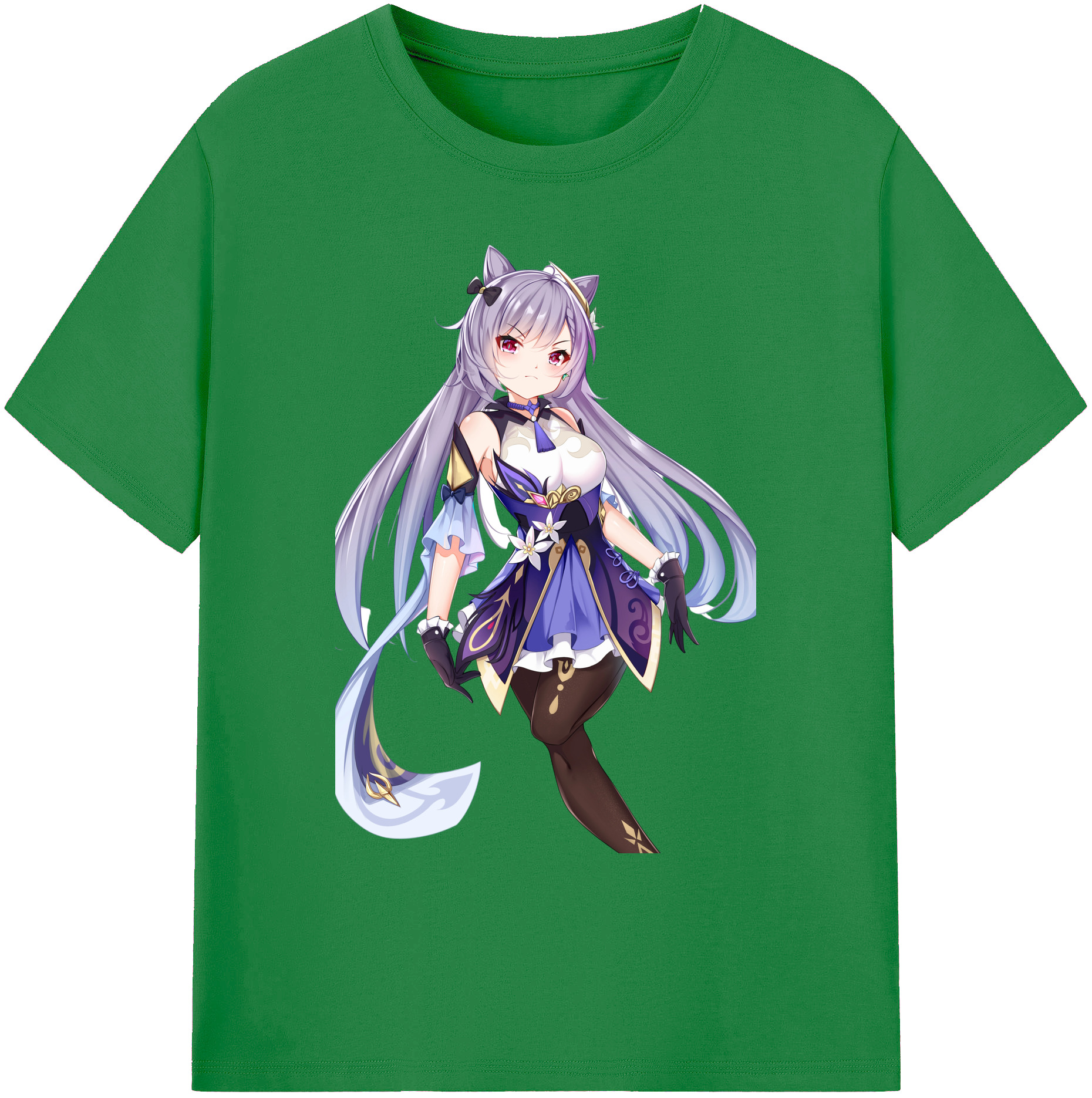 げんし神 刻晴 こくせい genshin Kokusei 綿100％ メンズ半袖Tシャツ｜肌触りやわらか＆通気性
