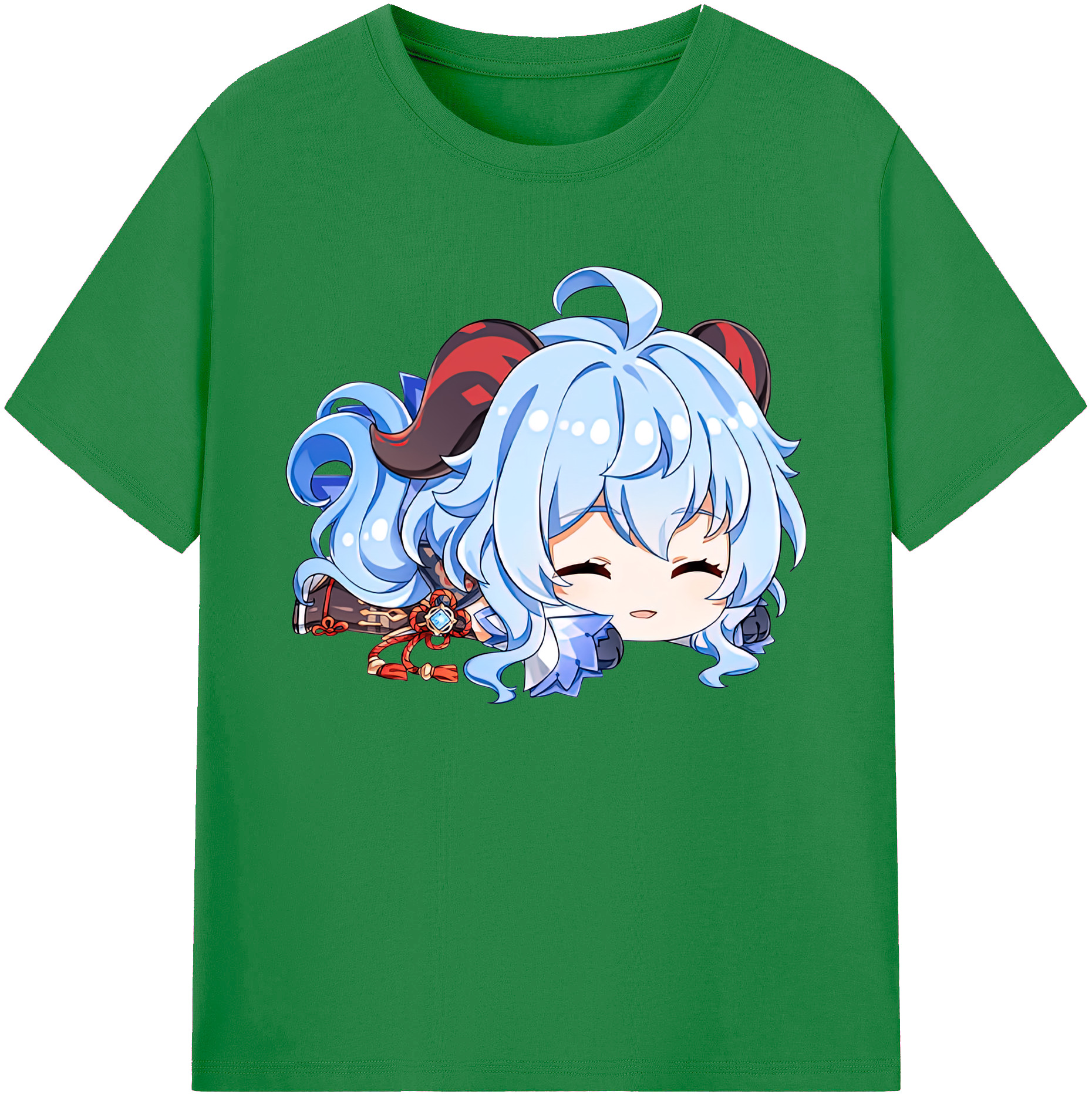 げんし神 甘雨 かんう genshin Ganyu 綿100％ メンズ半袖Tシャツ｜肌触りやわらか＆通気性