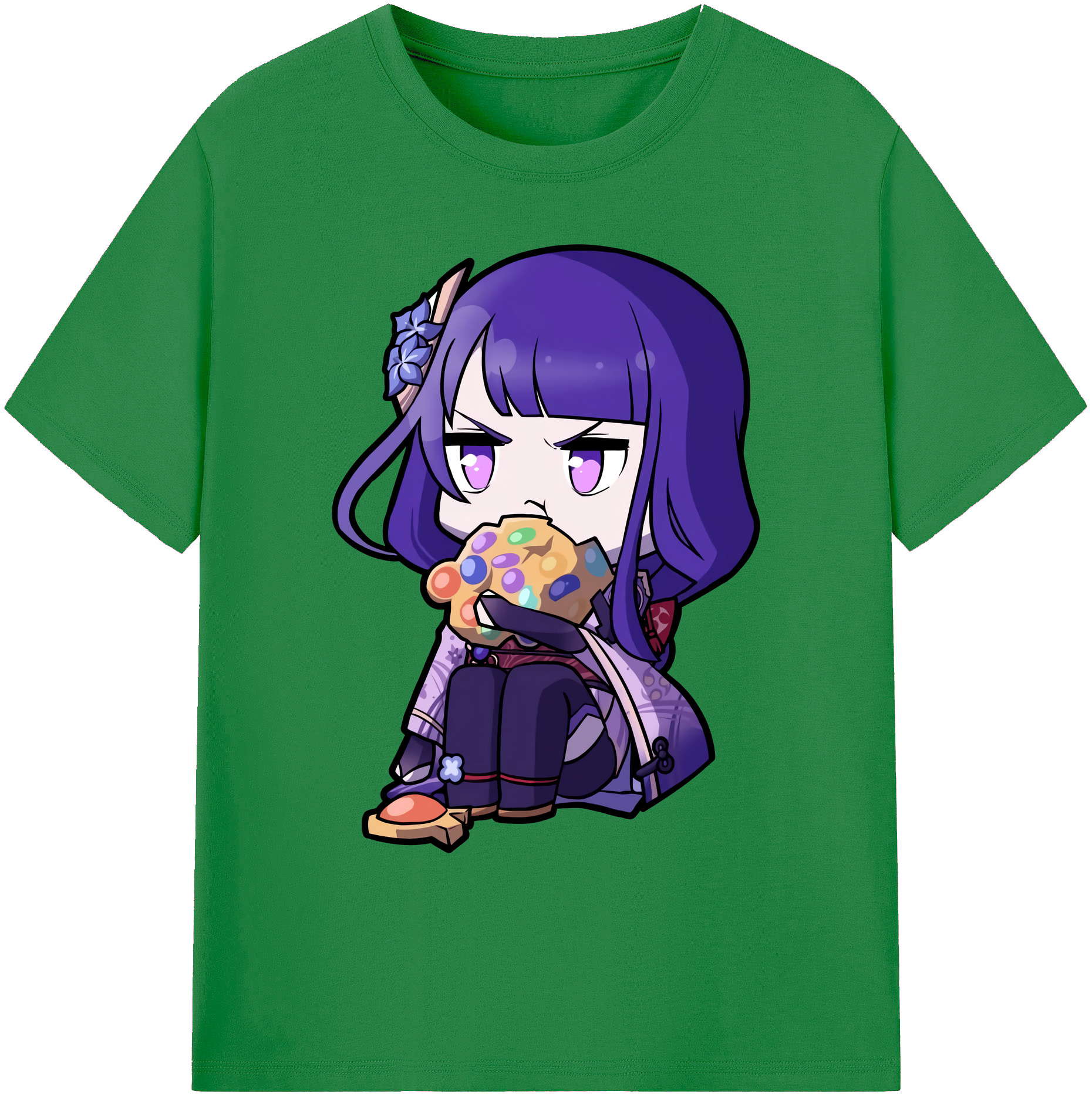 げんし神 雷電将軍 らいでんしょうぐん genshin Raiden Shogun 綿100％ メンズ半袖Tシャツ｜肌触りやわらか＆通気性
