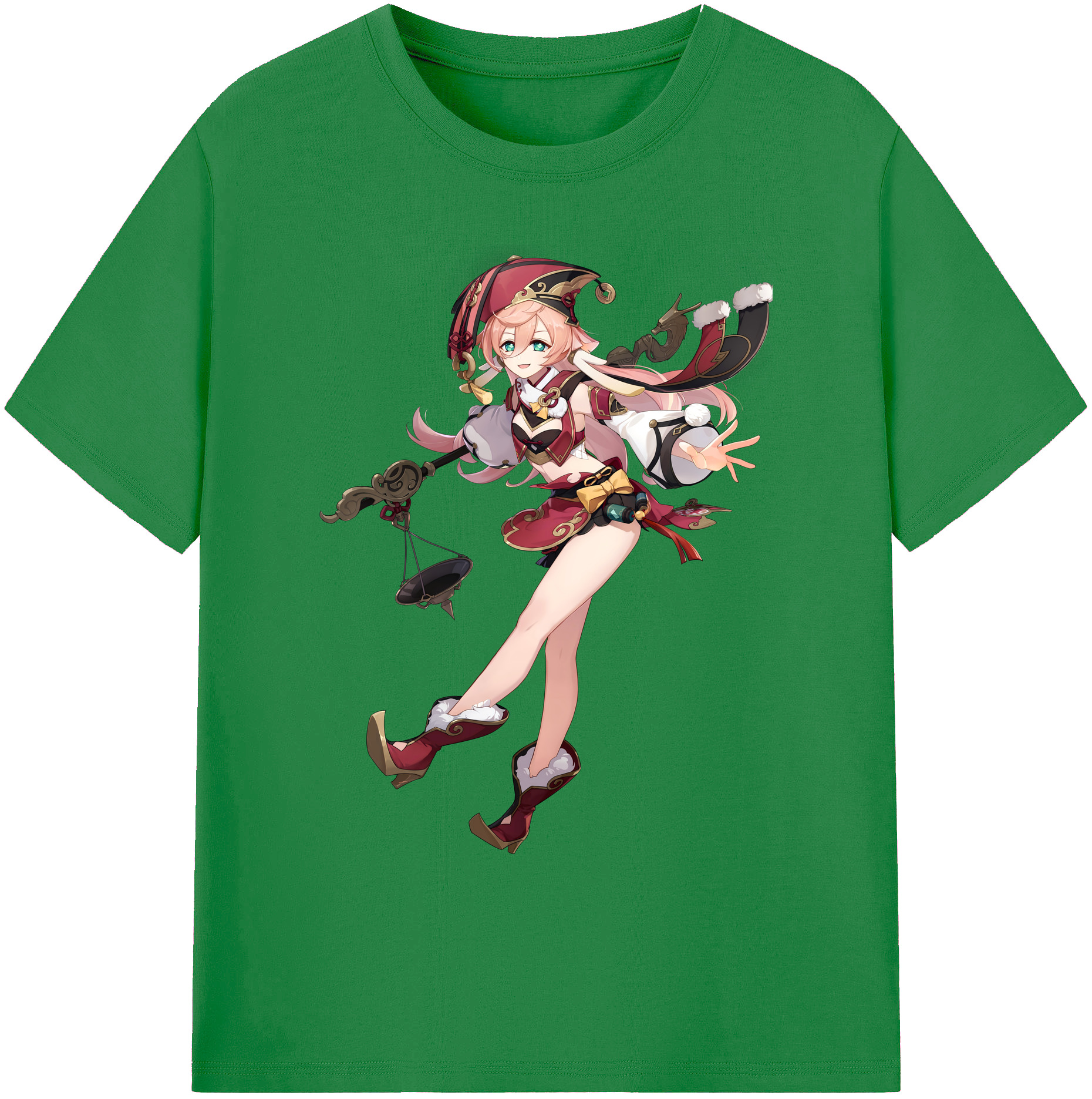 げんし神 ヤンフェイ genshin Yanfei 綿100％ メンズ半袖Tシャツ｜肌触りやわらか＆通気性