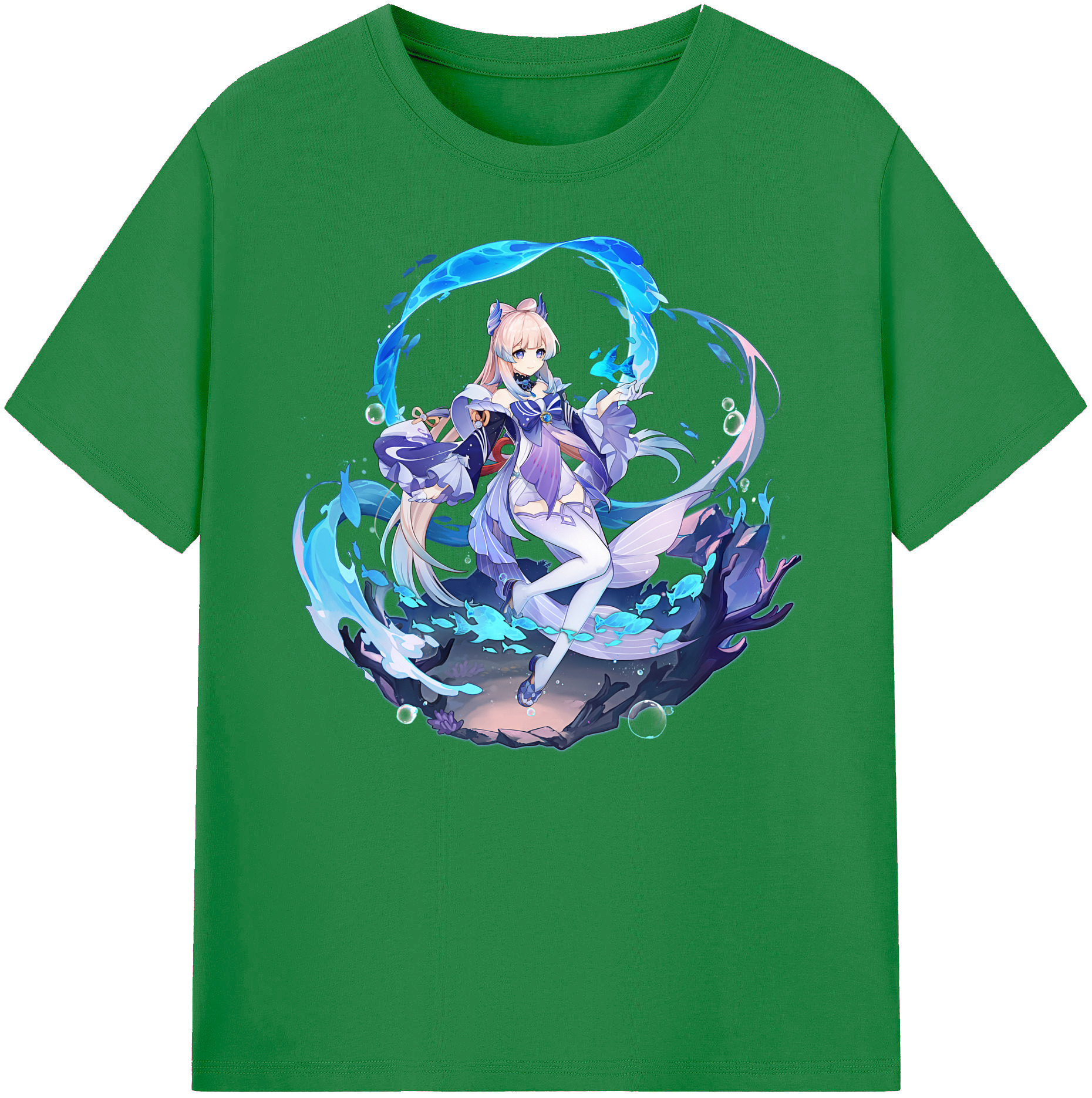 げんし神 珊瑚宮心海 サンゴノミヤ・ココミ genshin Sangonomiya Kokomi 綿100％ メンズ半袖Tシャツ｜肌触りやわらか＆通気性