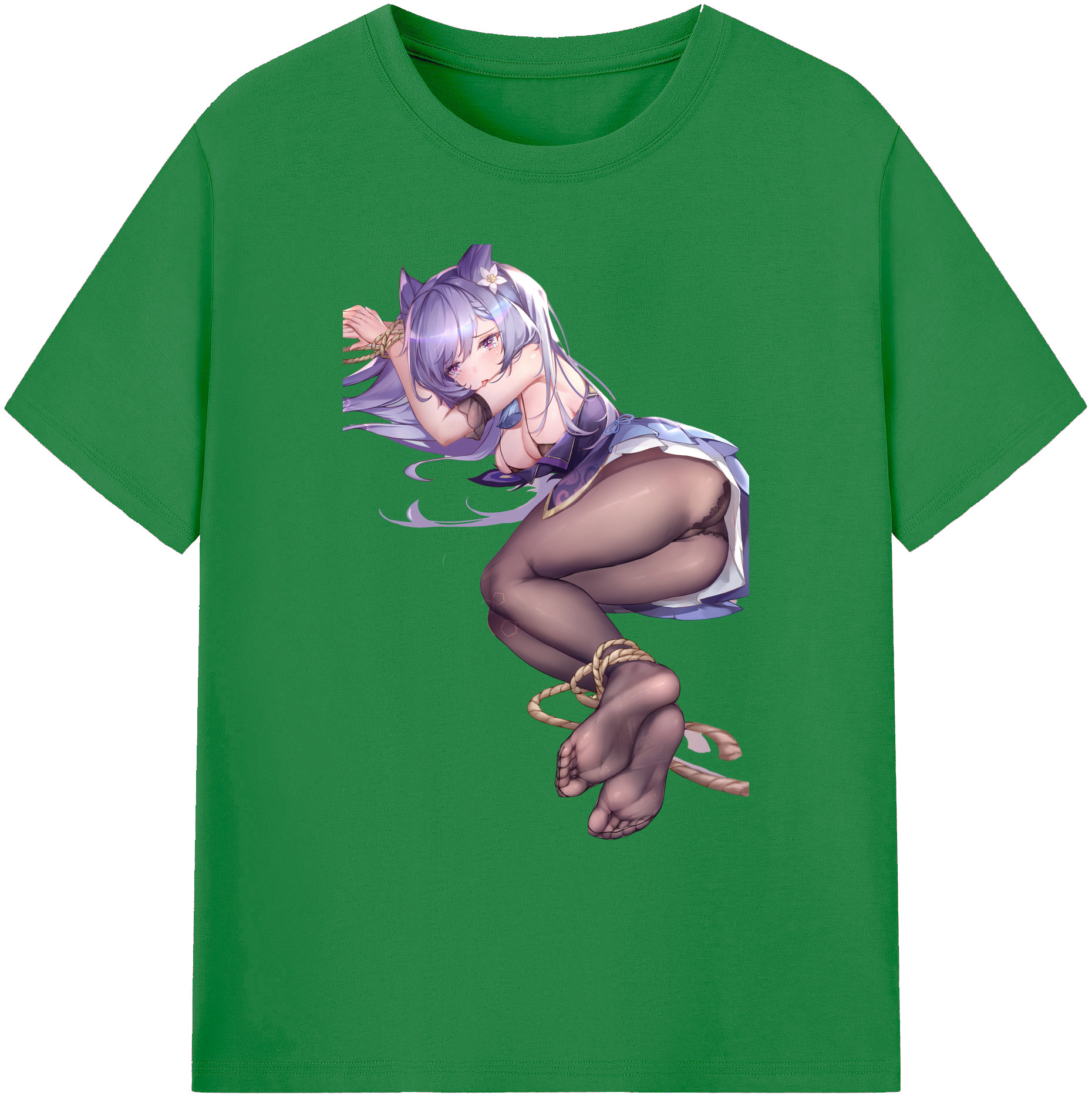 げんし神 刻晴 こくせい genshin Kokusei 綿100％ メンズ半袖Tシャツ｜肌触りやわらか＆通気性