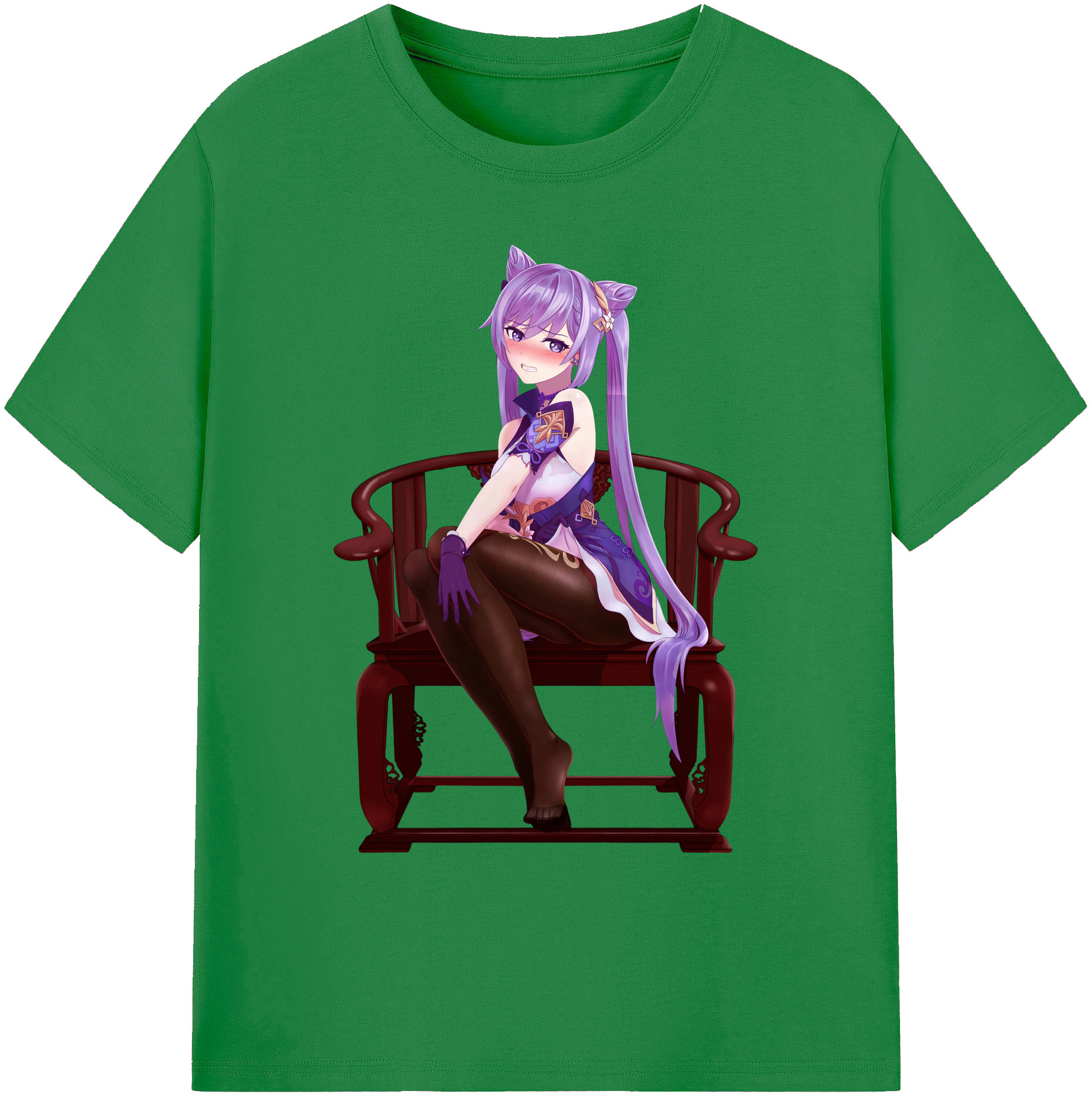 げんし神 刻晴 こくせい genshin Kokusei 綿100％ メンズ半袖Tシャツ｜肌触りやわらか＆通気性