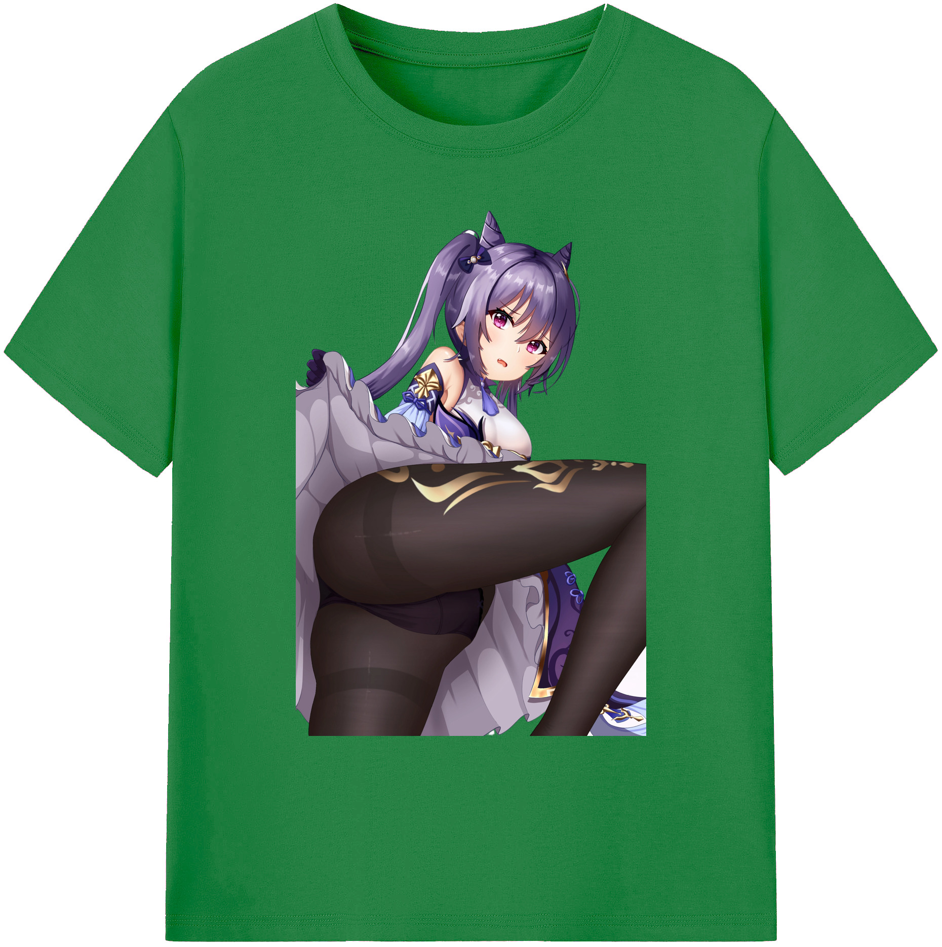 げんし神 刻晴 こくせい genshin Kokusei 綿100％ メンズ半袖Tシャツ｜肌触りやわらか＆通気性