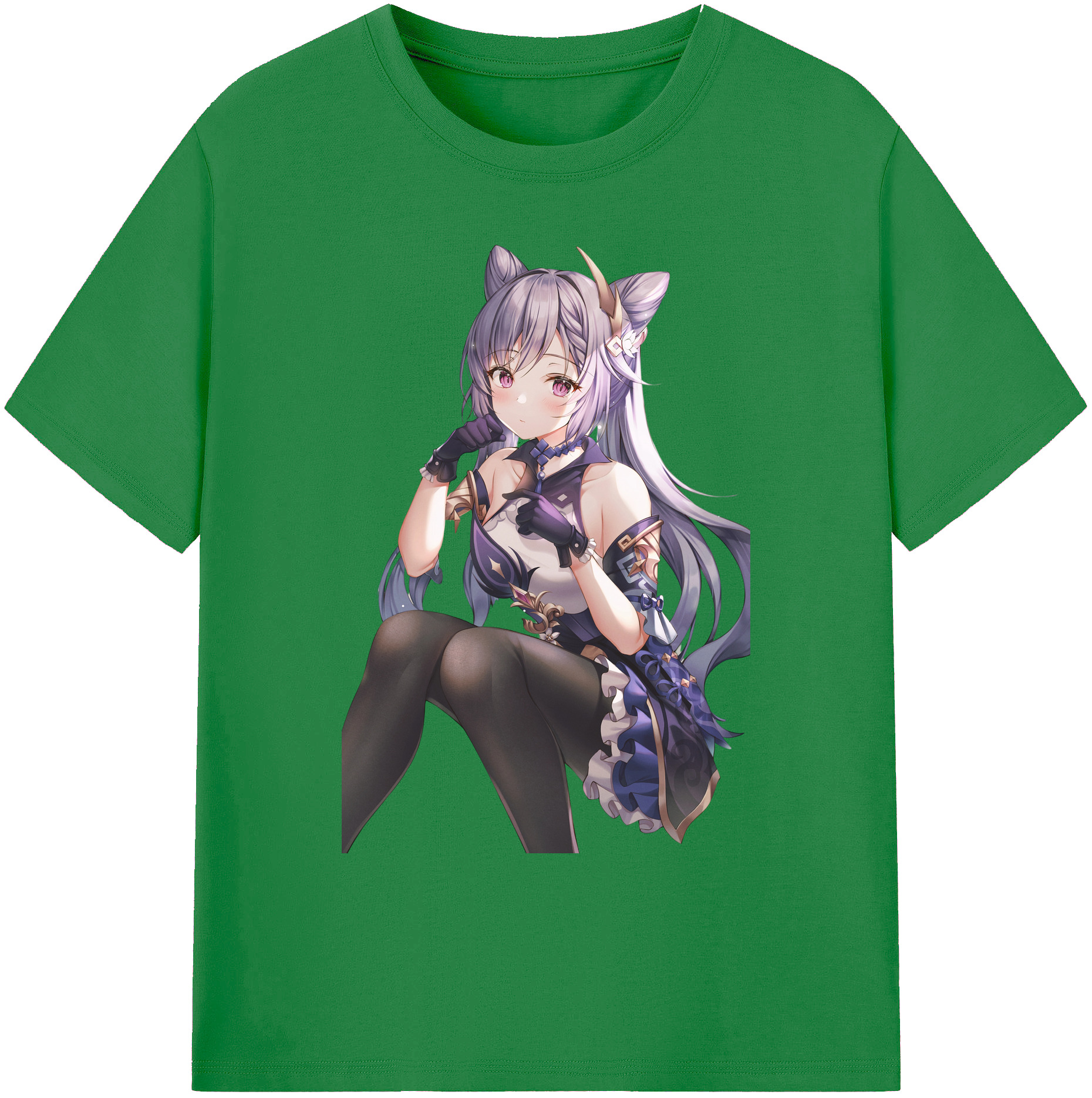 げんし神 刻晴 こくせい genshin Kokusei 綿100％ メンズ半袖Tシャツ｜肌触りやわらか＆通気性