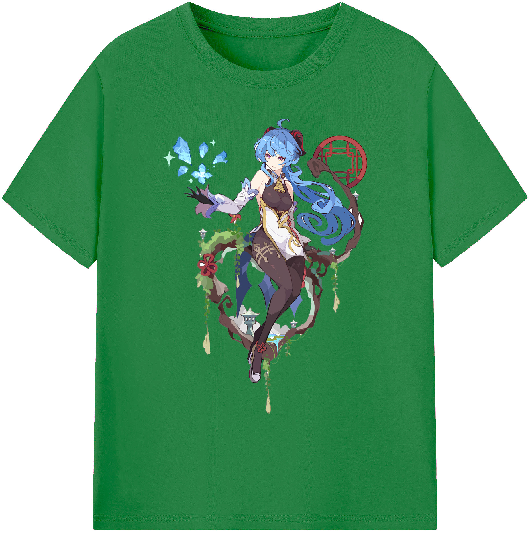 げんし神 甘雨 かんう genshin Ganyu 綿100％ メンズ半袖Tシャツ｜肌触りやわらか＆通気性