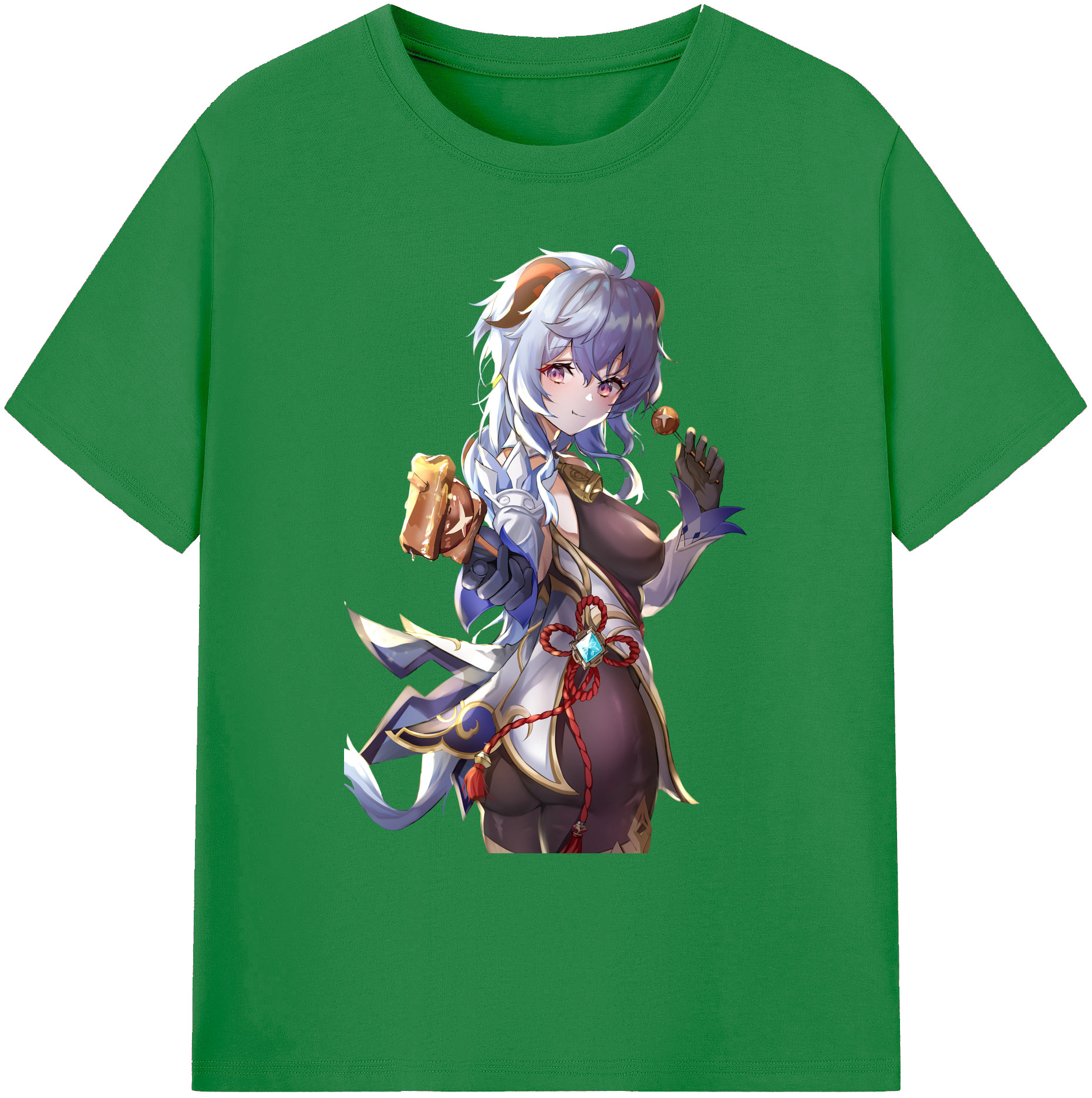 げんし神 甘雨 かんう genshin Ganyu 綿100％ メンズ半袖Tシャツ｜肌触りやわらか＆通気性