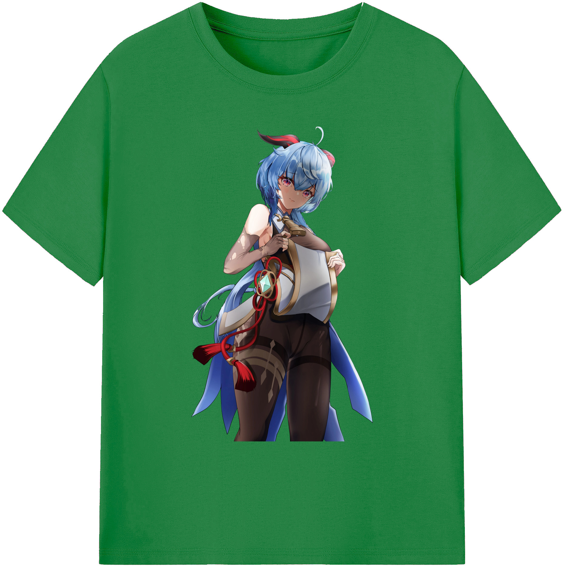 げんし神 甘雨 かんう genshin Ganyu 綿100％ メンズ半袖Tシャツ｜肌触りやわらか＆通気性