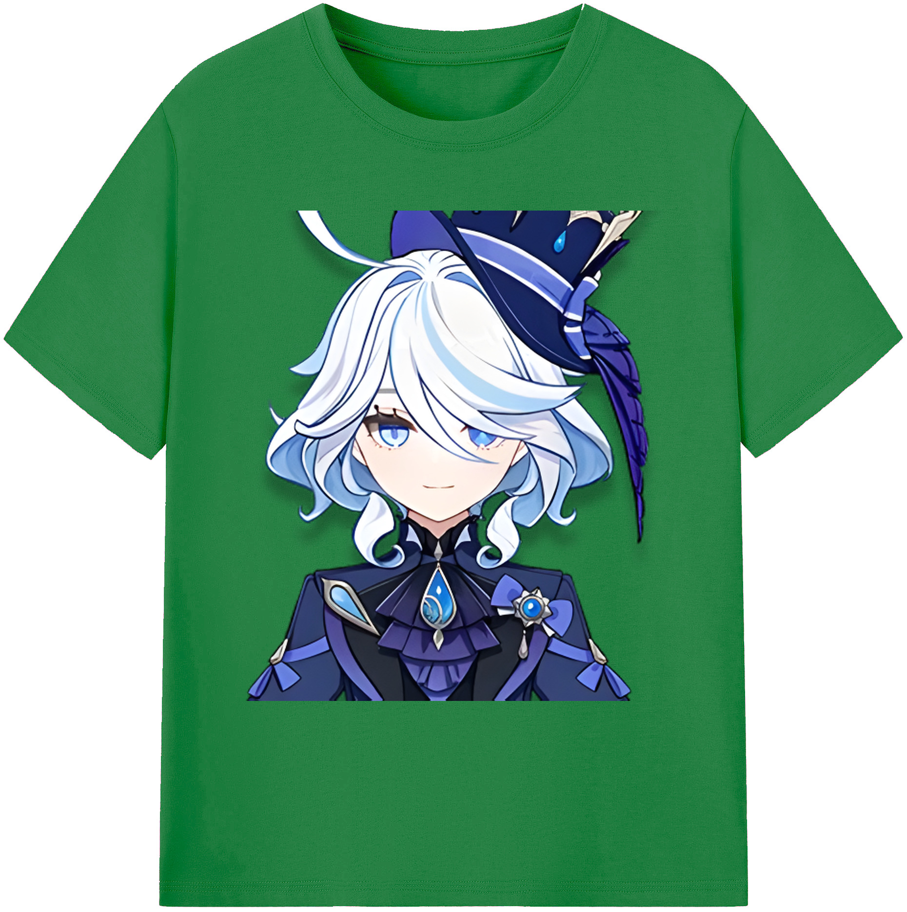 げんし神 フリーナ genshin Furina 綿100％ メンズ半袖Tシャツ｜肌触りやわらか＆通気性