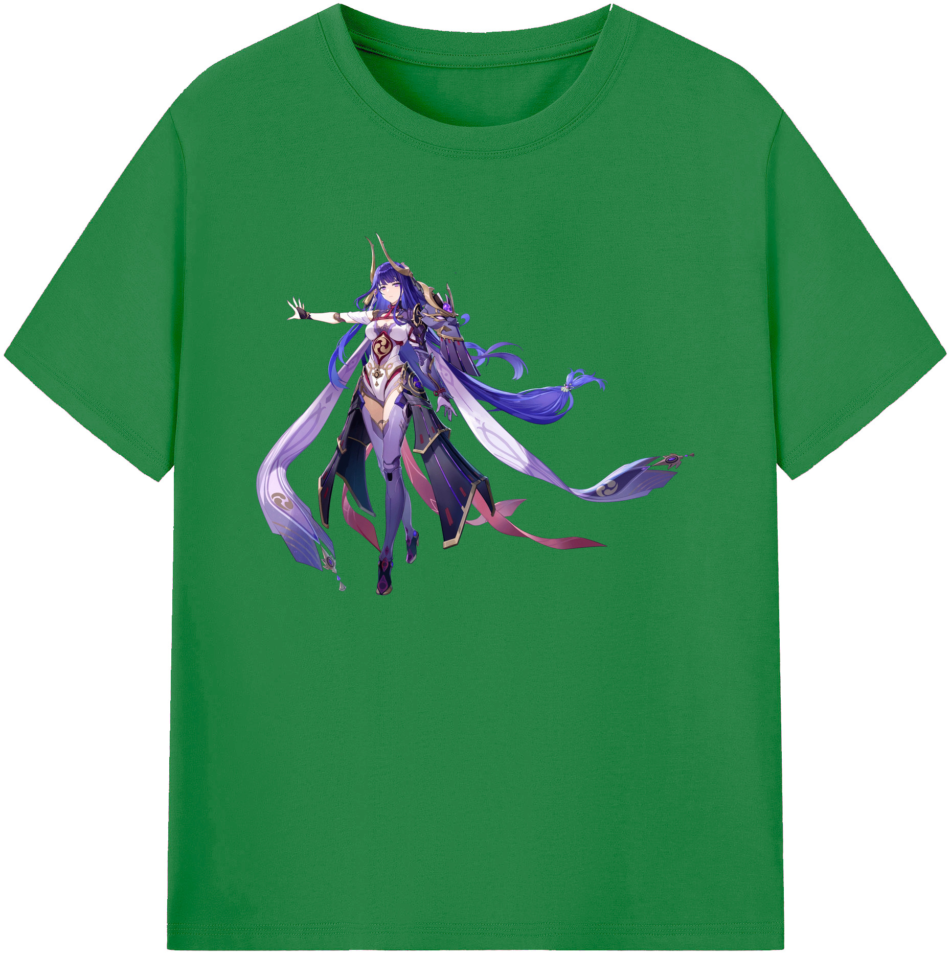 げんし神 雷電将軍 らいでんしょうぐん genshin Raiden Shogun 綿100％ メンズ半袖Tシャツ｜肌触りやわらか＆通気性