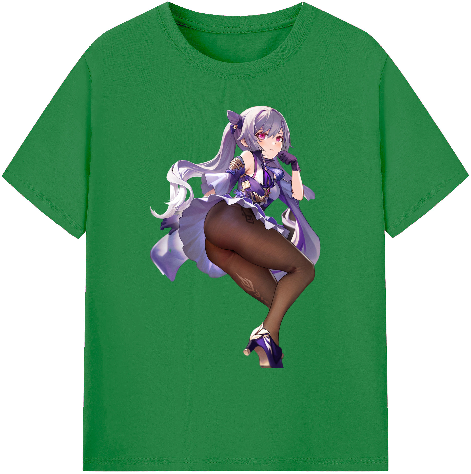 げんし神 刻晴 こくせい genshin Kokusei 綿100％ メンズ半袖Tシャツ｜肌触りやわらか＆通気性