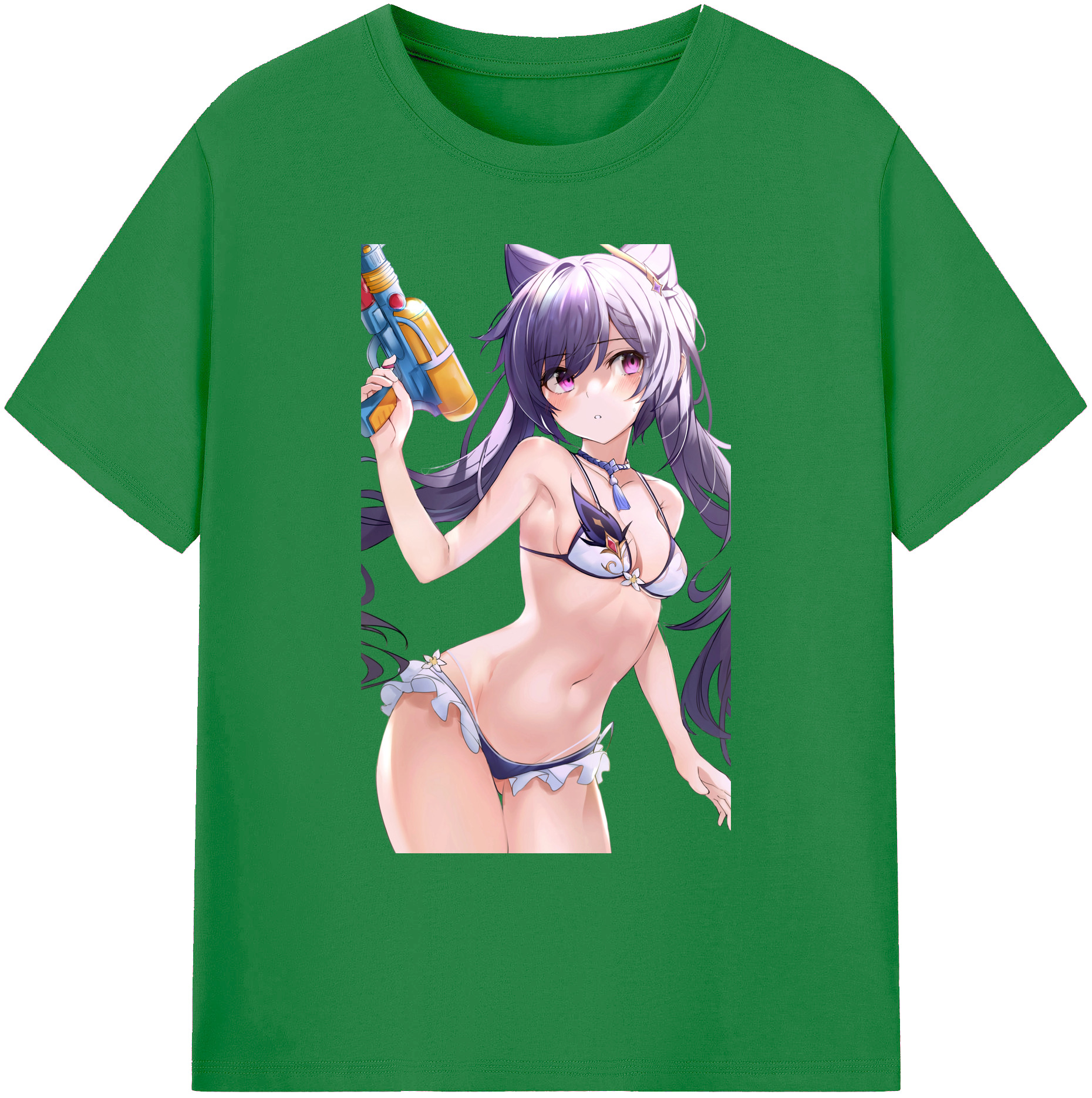 げんし神 刻晴 こくせい genshin Kokusei 綿100％ メンズ半袖Tシャツ｜肌触りやわらか＆通気性