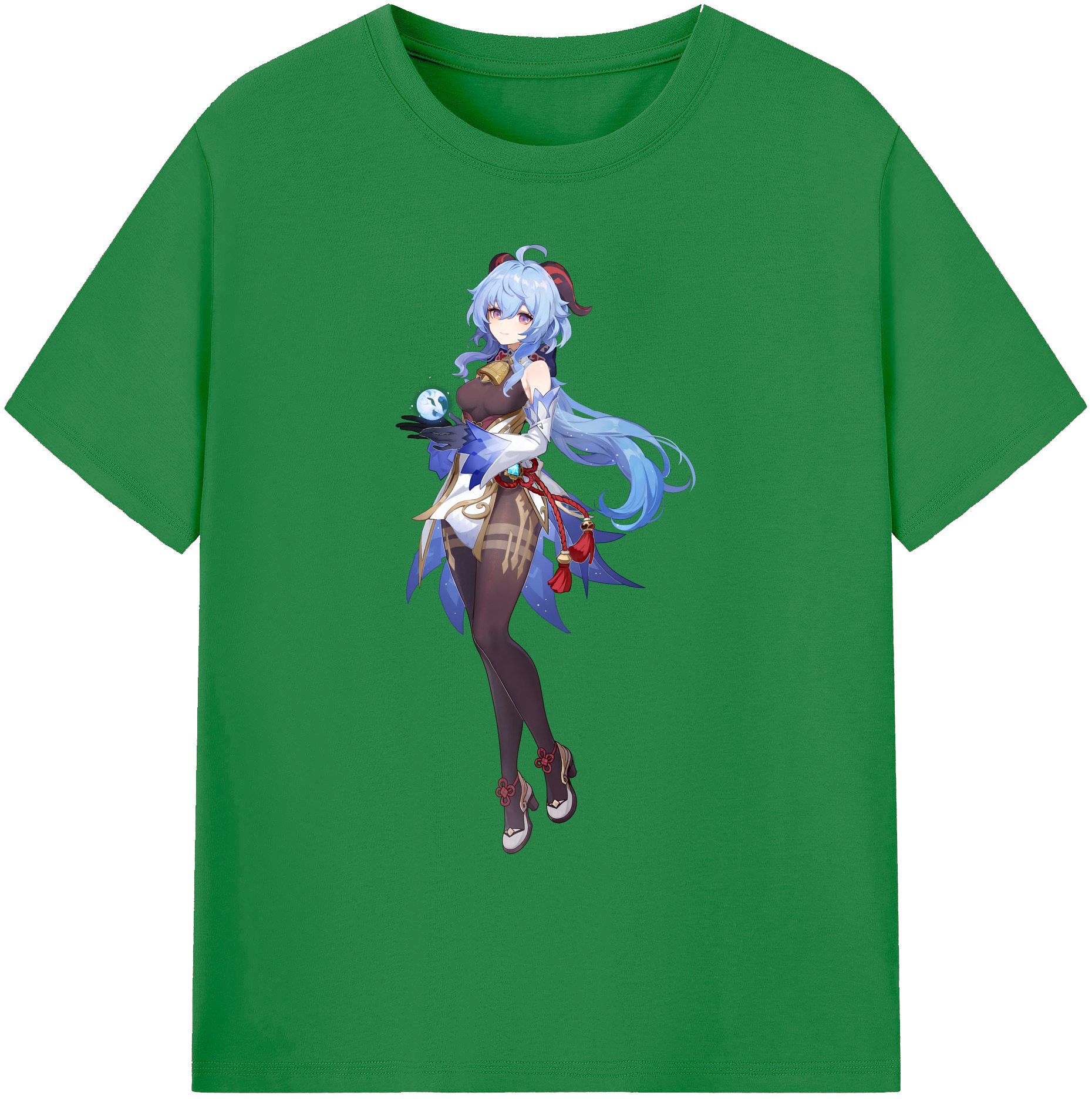 げんし神 甘雨 かんう genshin Ganyu 綿100％ メンズ半袖Tシャツ｜肌触りやわらか＆通気性
