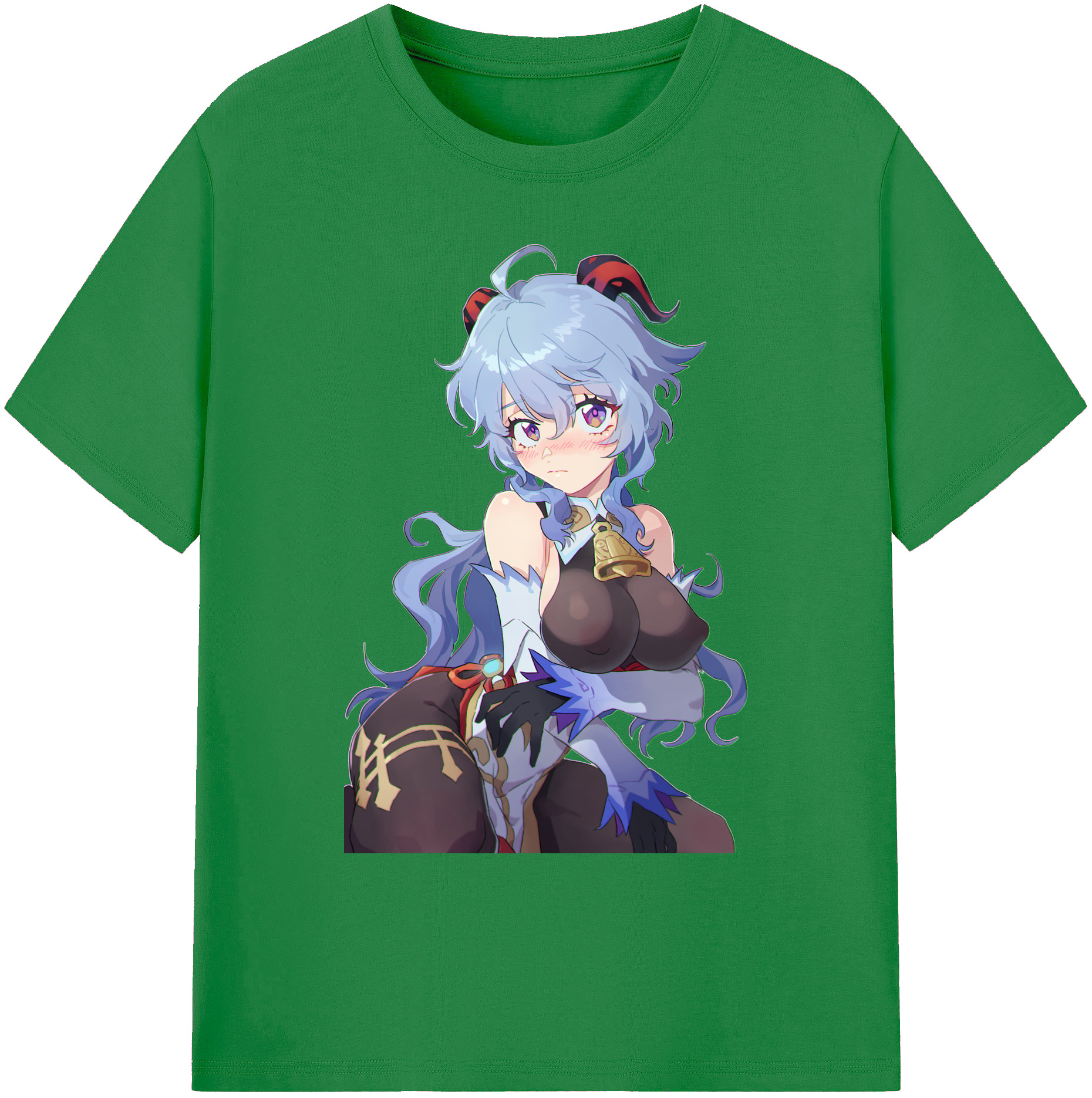 げんし神 甘雨 かんう genshin Ganyu 綿100％ メンズ半袖Tシャツ｜肌触りやわらか＆通気性