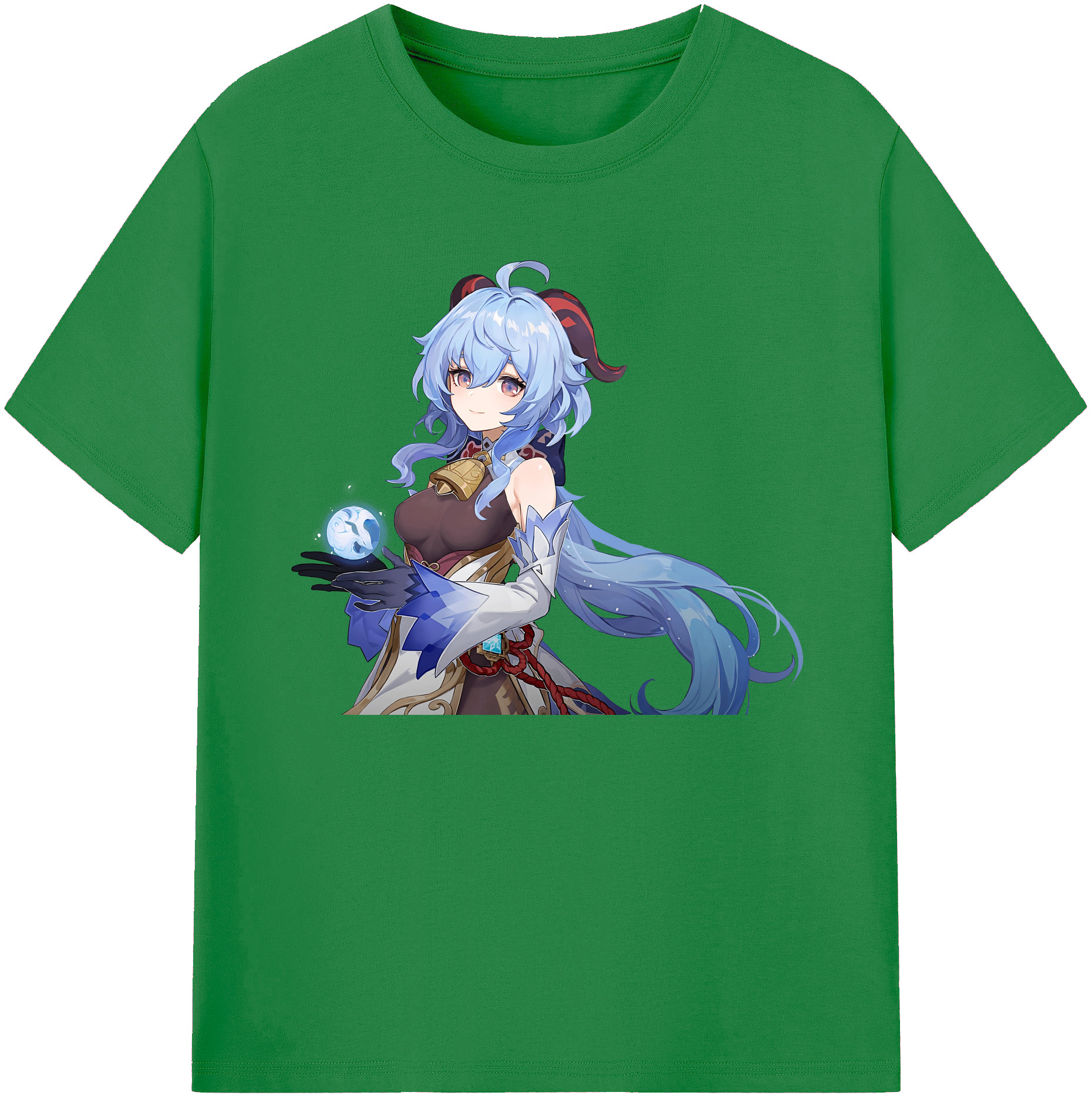 げんし神 甘雨 かんう genshin Ganyu 綿100％ メンズ半袖Tシャツ｜肌触りやわらか＆通気性