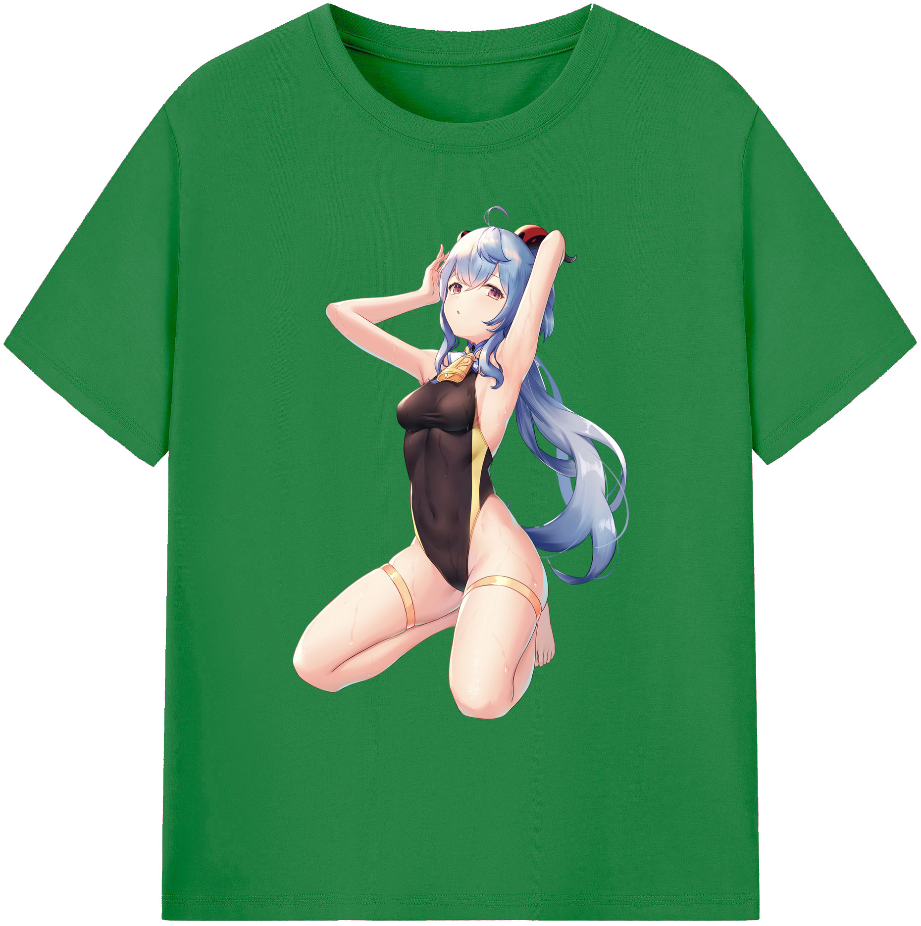 げんし神 甘雨 かんう genshin Ganyu 綿100％ メンズ半袖Tシャツ｜肌触りやわらか＆通気性