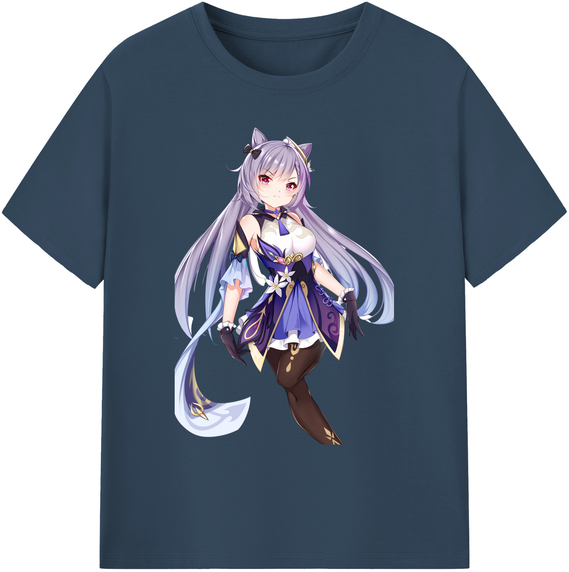 げんし神 刻晴 こくせい genshin Kokusei 綿100％ メンズ半袖Tシャツ｜肌触りやわらか＆通気性