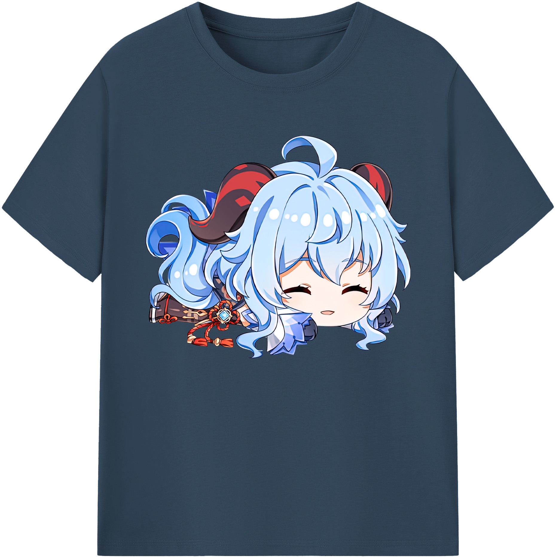 げんし神 甘雨 かんう genshin Ganyu 綿100％ メンズ半袖Tシャツ｜肌触りやわらか＆通気性