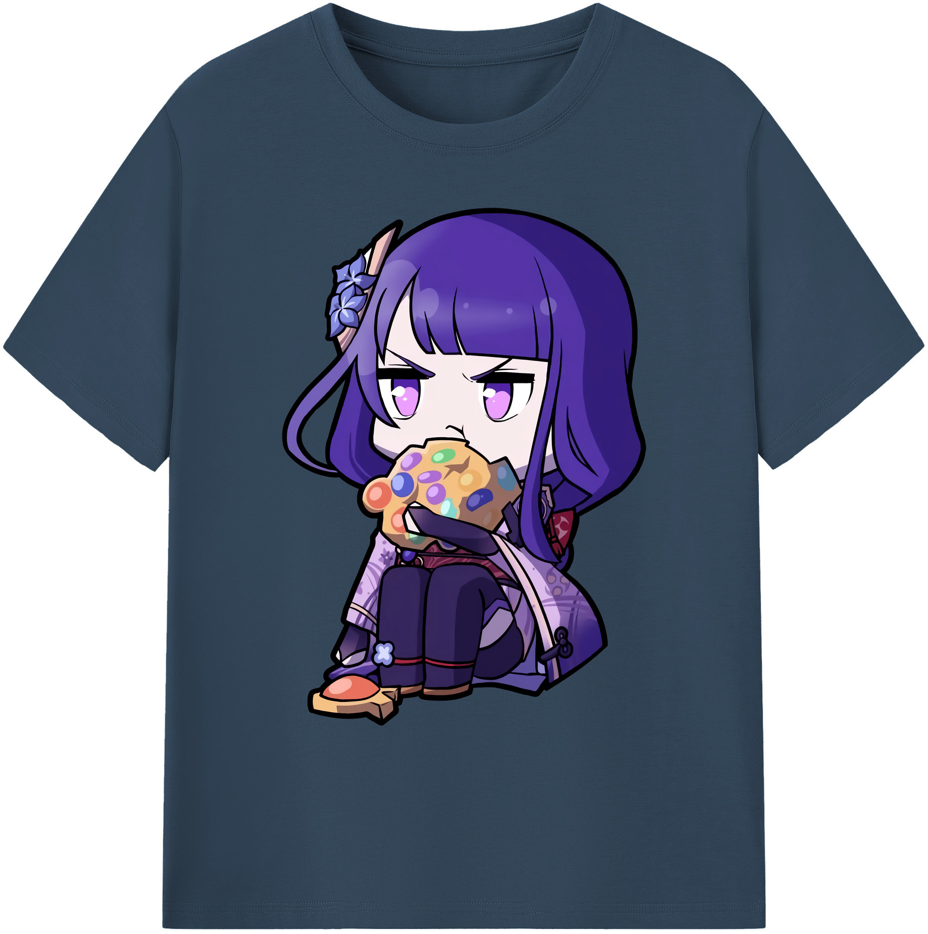げんし神 雷電将軍 らいでんしょうぐん genshin Raiden Shogun 綿100％ メンズ半袖Tシャツ｜肌触りやわらか＆通気性