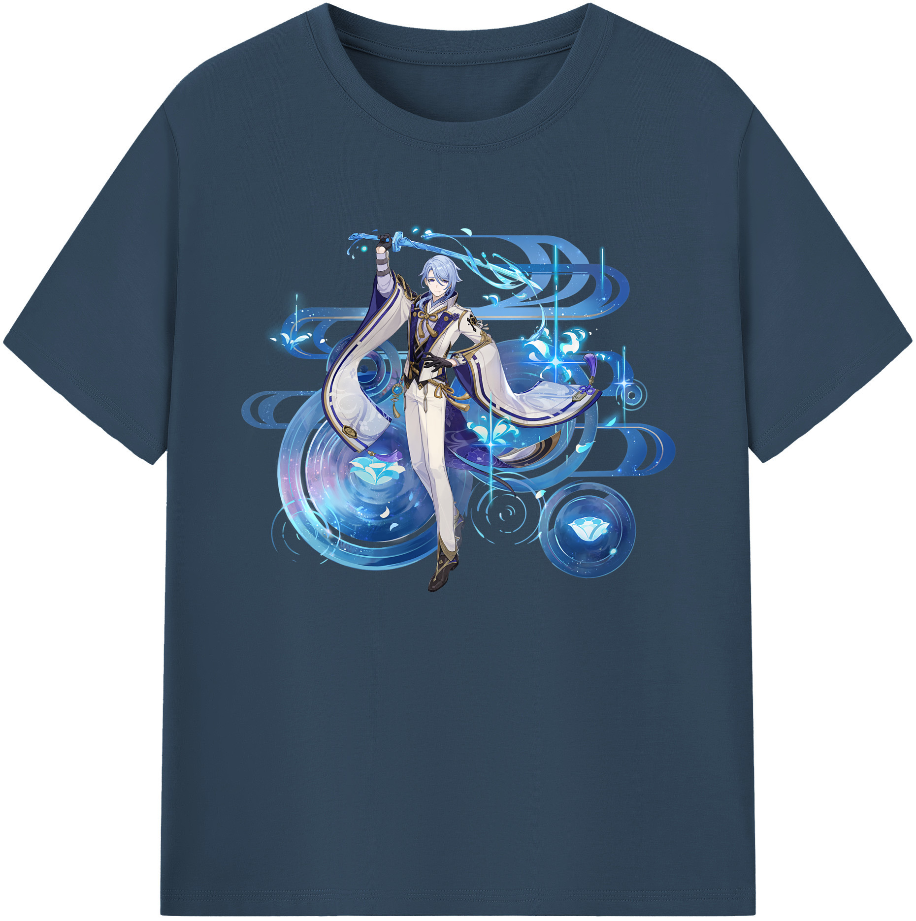 げんし神 神里綾人 かみさとあやと genshin Kamisato Ayato 綿100％ メンズ半袖Tシャツ｜肌触りやわらか＆通気性