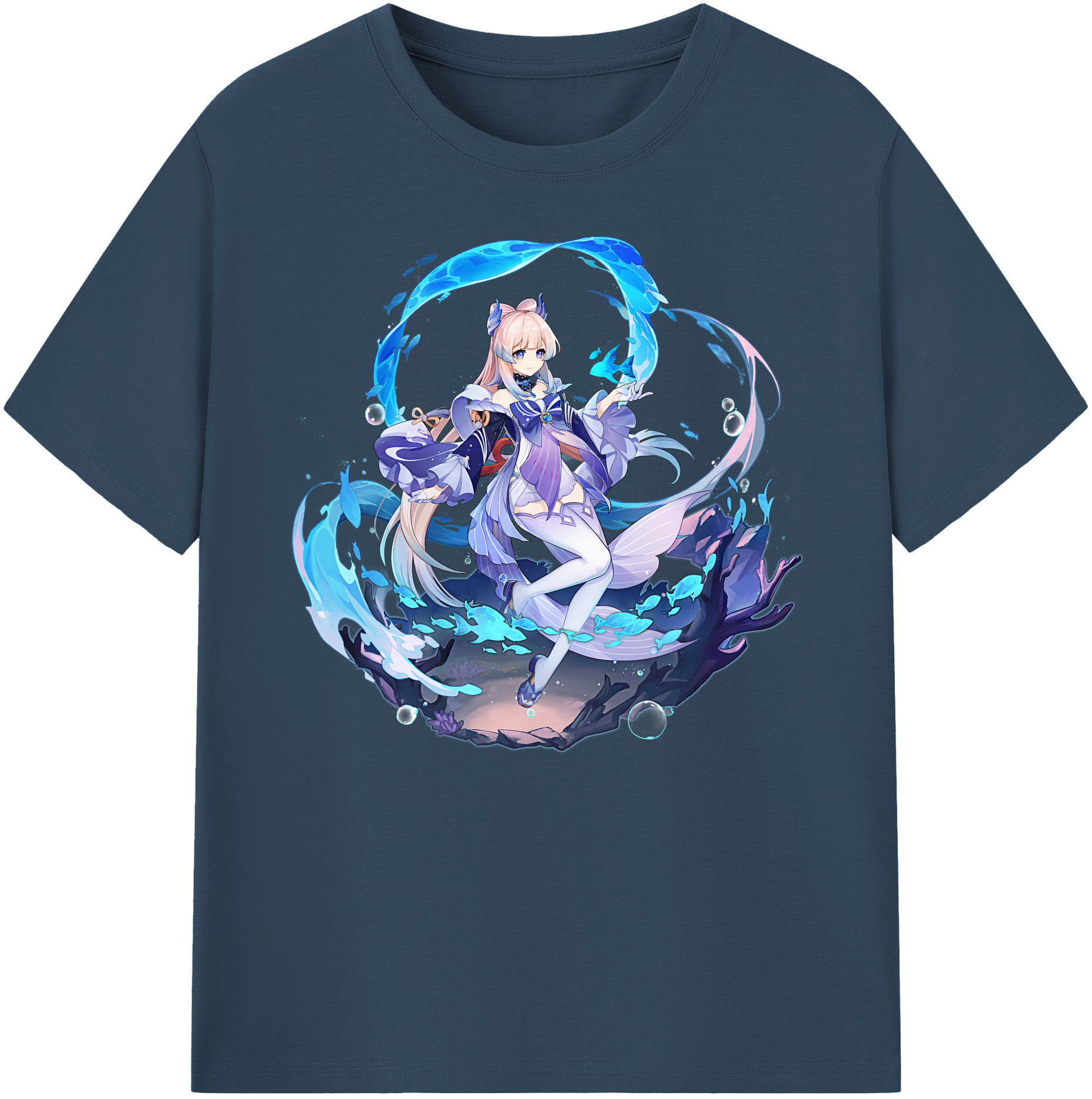 げんし神 珊瑚宮心海 サンゴノミヤ・ココミ genshin Sangonomiya Kokomi 綿100％ メンズ半袖Tシャツ｜肌触りやわらか＆通気性