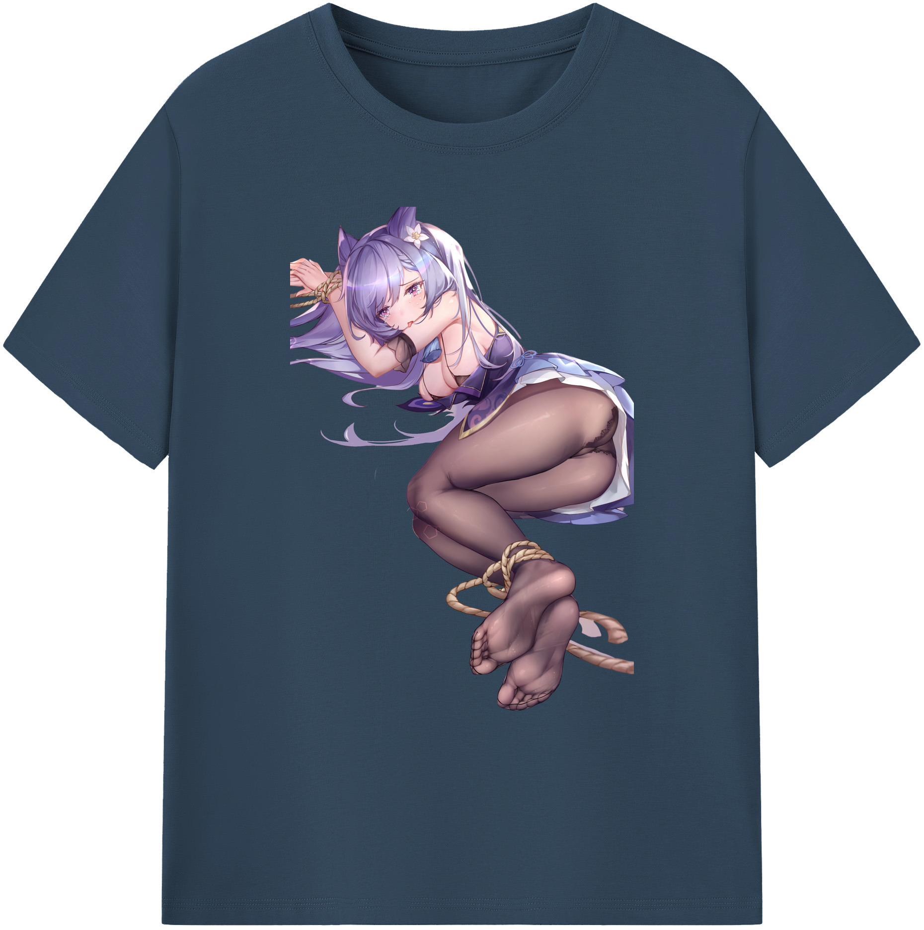 げんし神 刻晴 こくせい genshin Kokusei 綿100％ メンズ半袖Tシャツ｜肌触りやわらか＆通気性