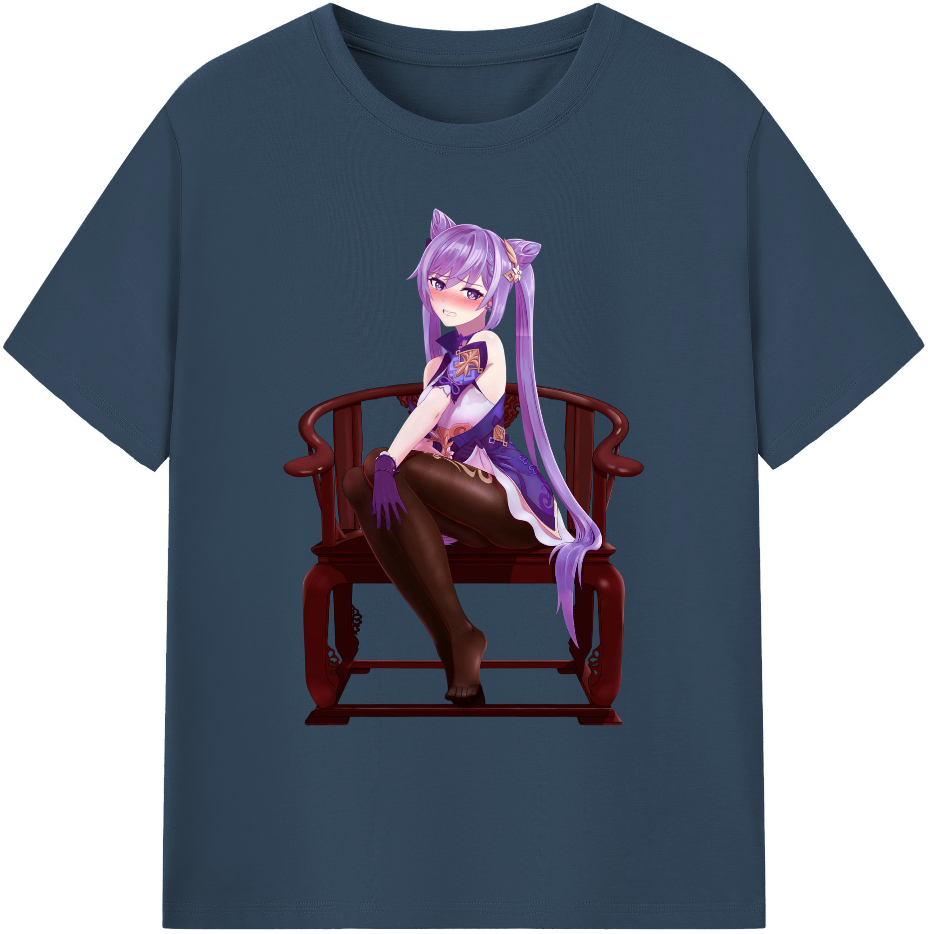 げんし神 刻晴 こくせい genshin Kokusei 綿100％ メンズ半袖Tシャツ｜肌触りやわらか＆通気性