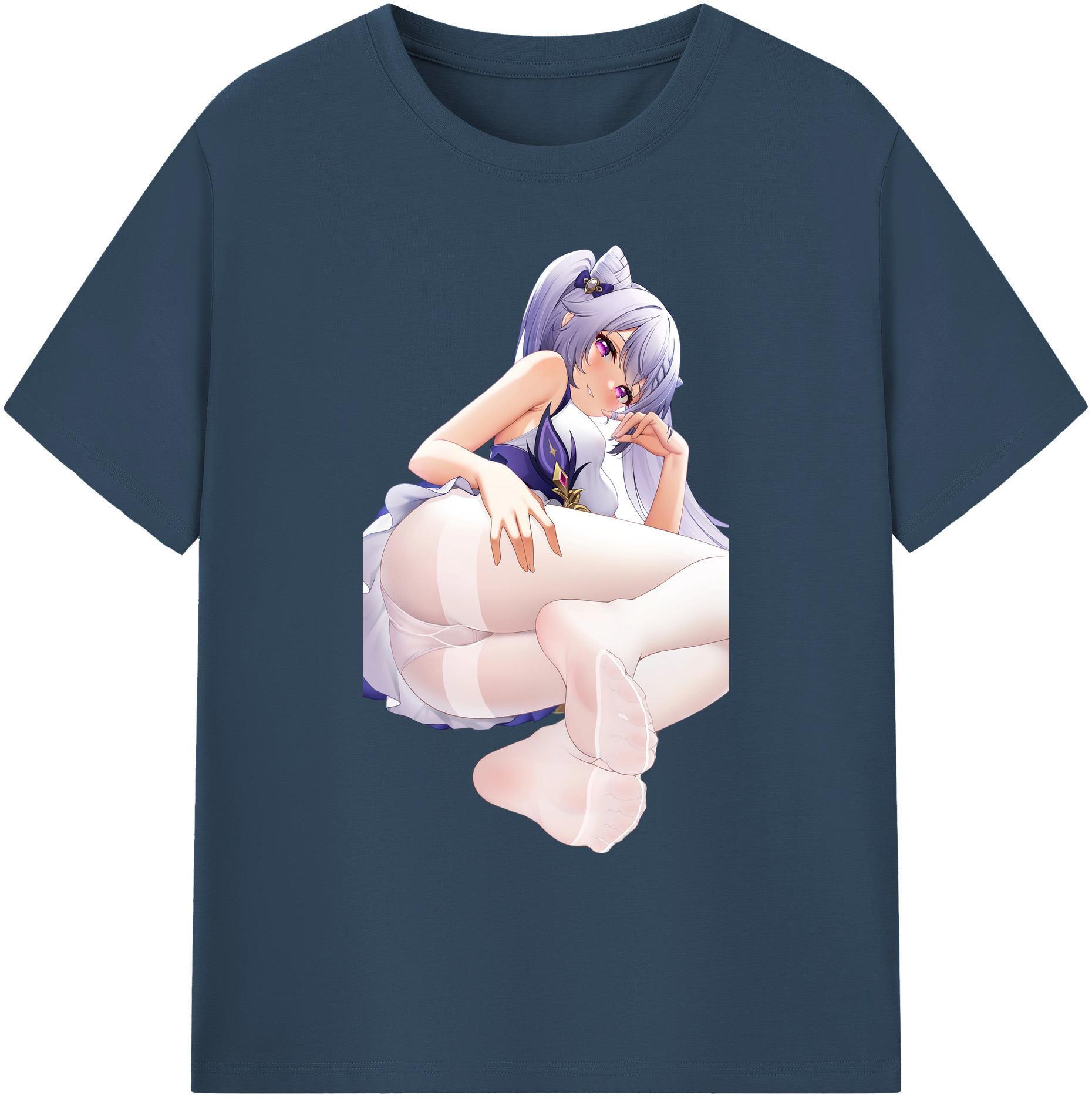 げんし神 刻晴 こくせい genshin Kokusei 綿100％ メンズ半袖Tシャツ｜肌触りやわらか＆通気性