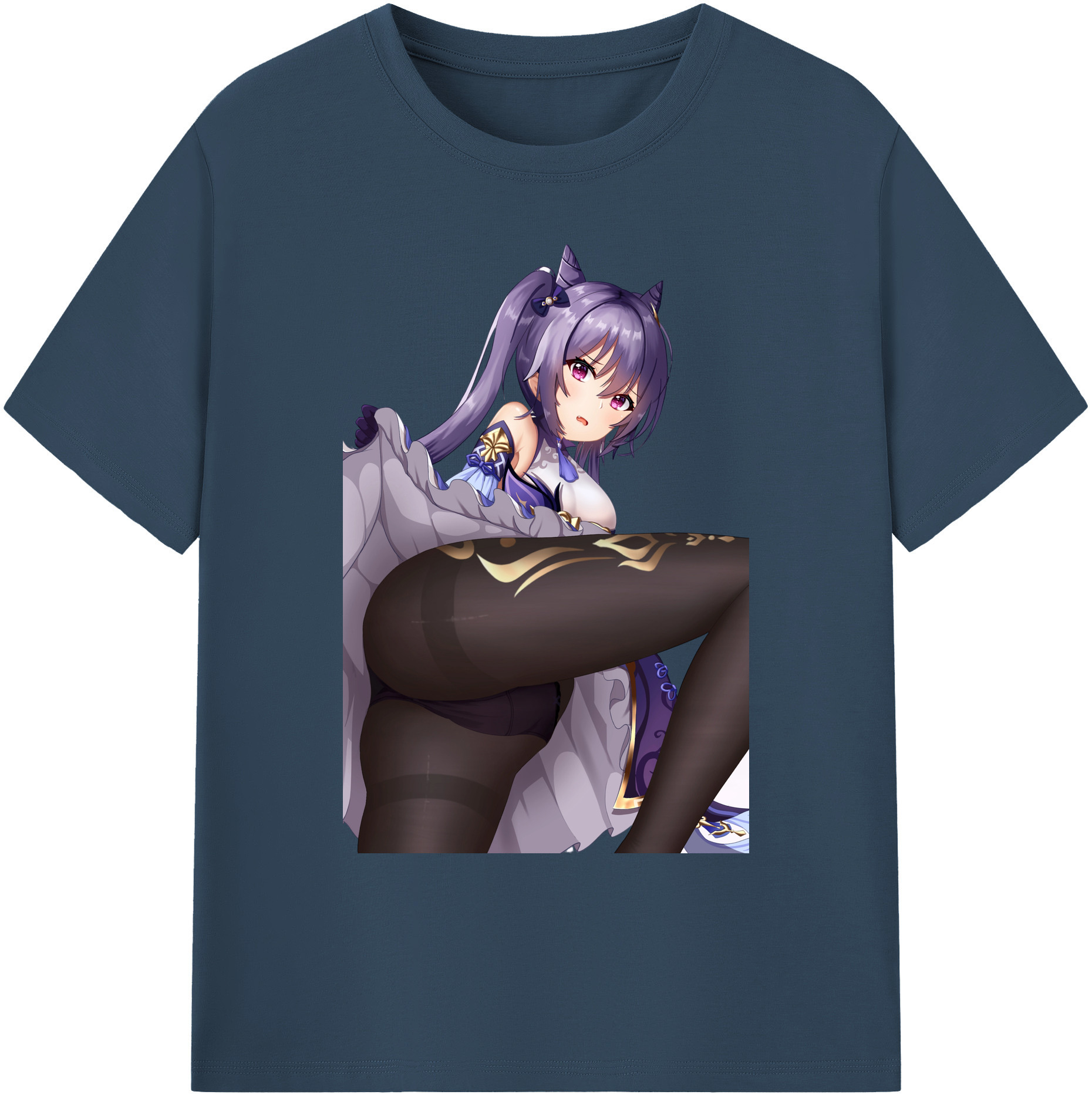 げんし神 刻晴 こくせい genshin Kokusei 綿100％ メンズ半袖Tシャツ｜肌触りやわらか＆通気性
