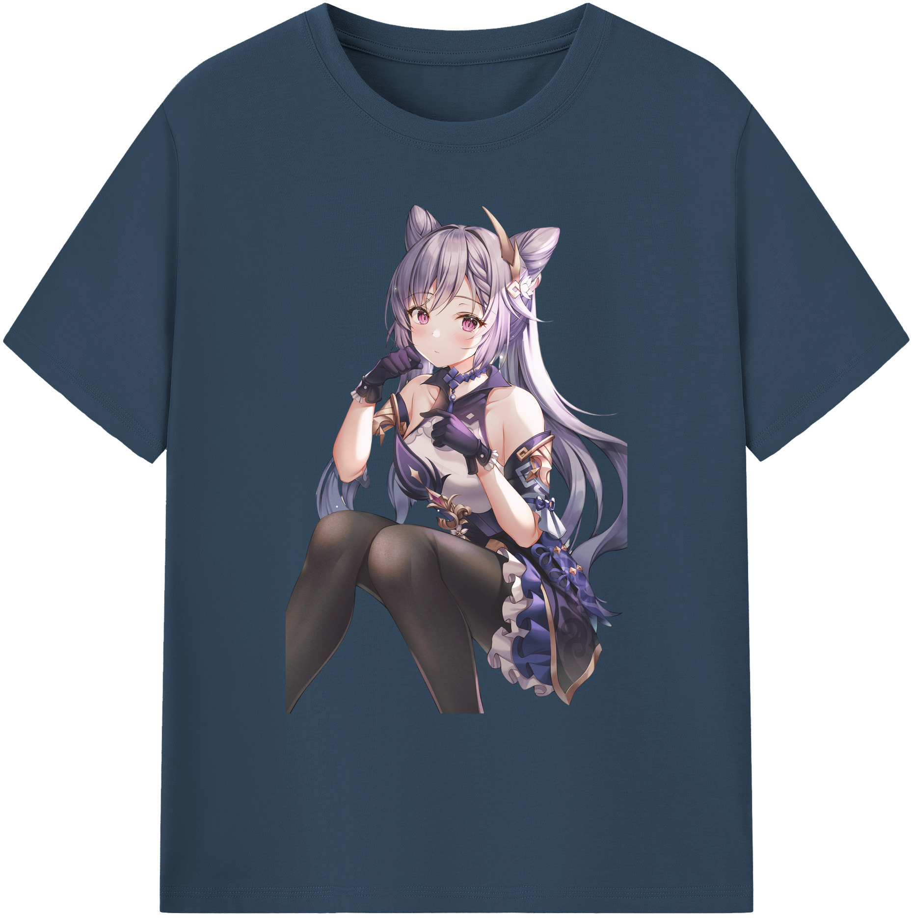 げんし神 刻晴 こくせい genshin Kokusei 綿100％ メンズ半袖Tシャツ｜肌触りやわらか＆通気性