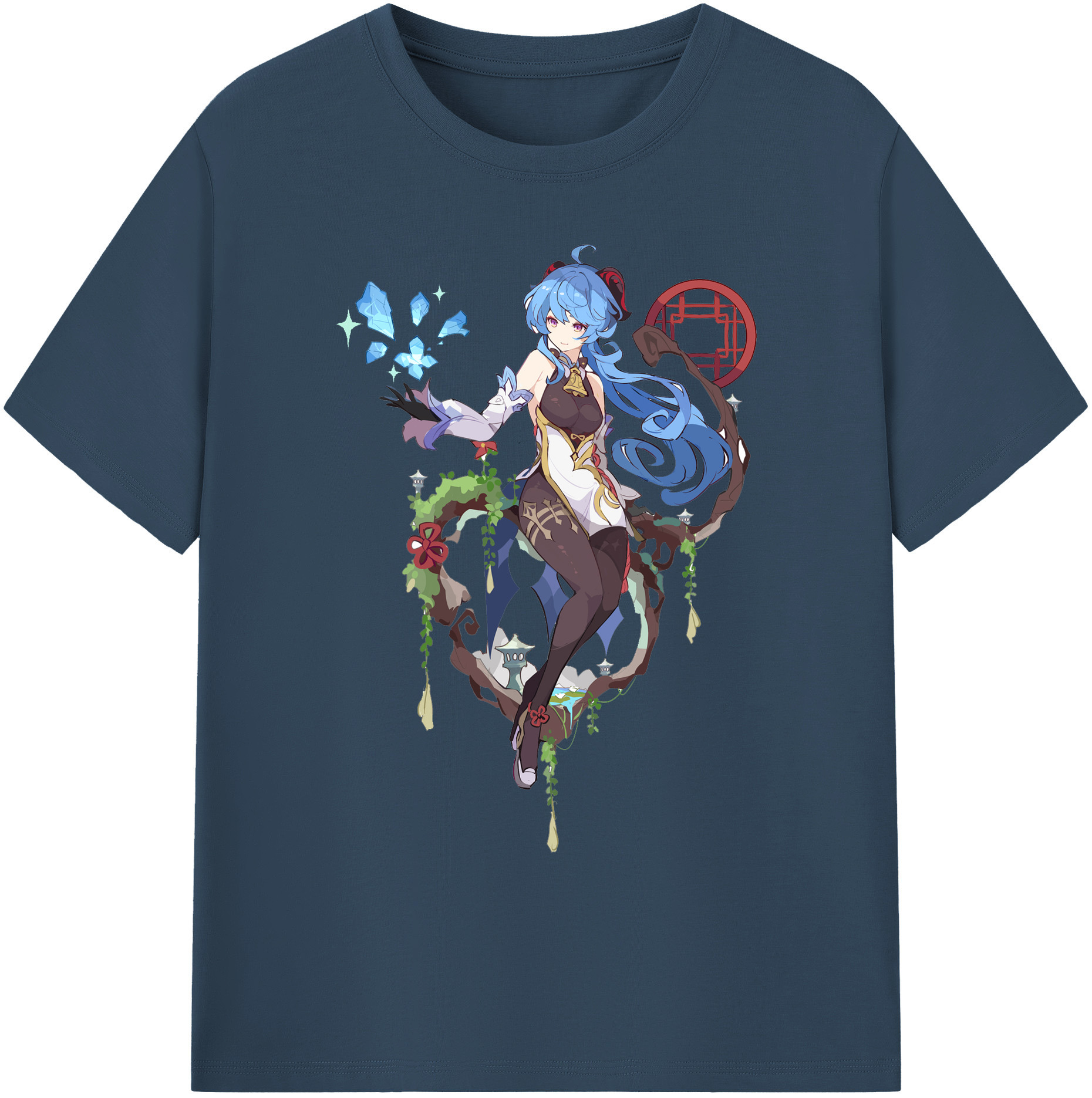 げんし神 甘雨 かんう genshin Ganyu 綿100％ メンズ半袖Tシャツ｜肌触りやわらか＆通気性