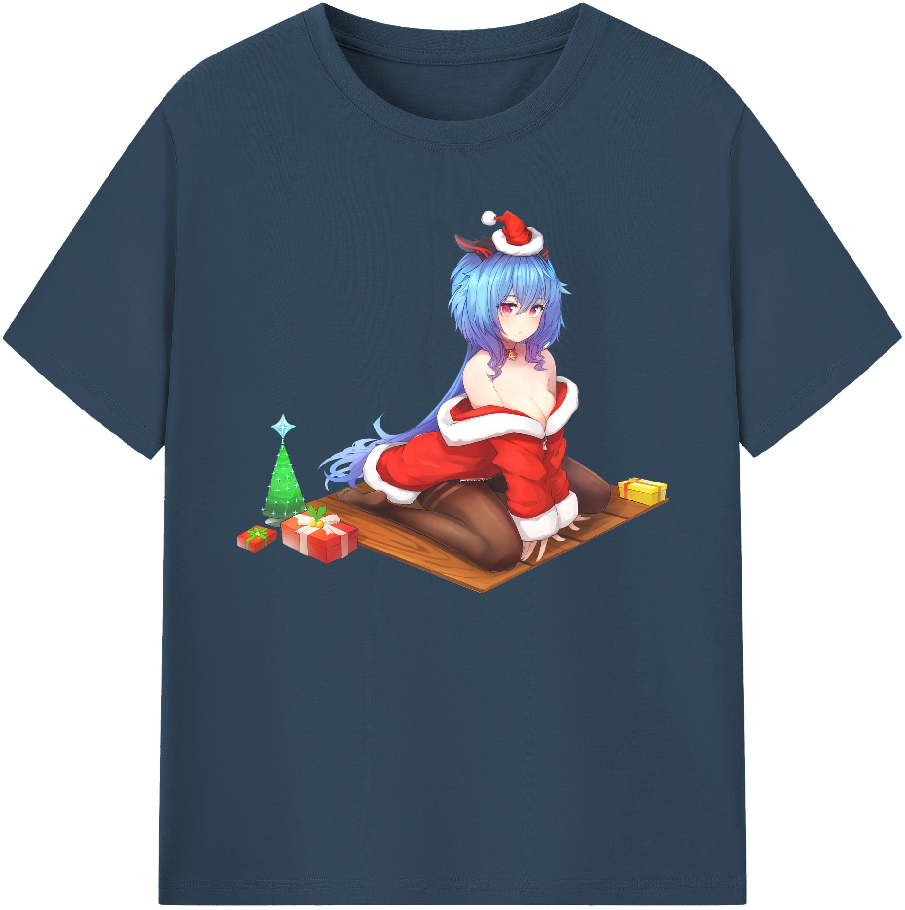 げんし神 甘雨 かんう genshin Ganyu 綿100％ メンズ半袖Tシャツ｜肌触りやわらか＆通気性
